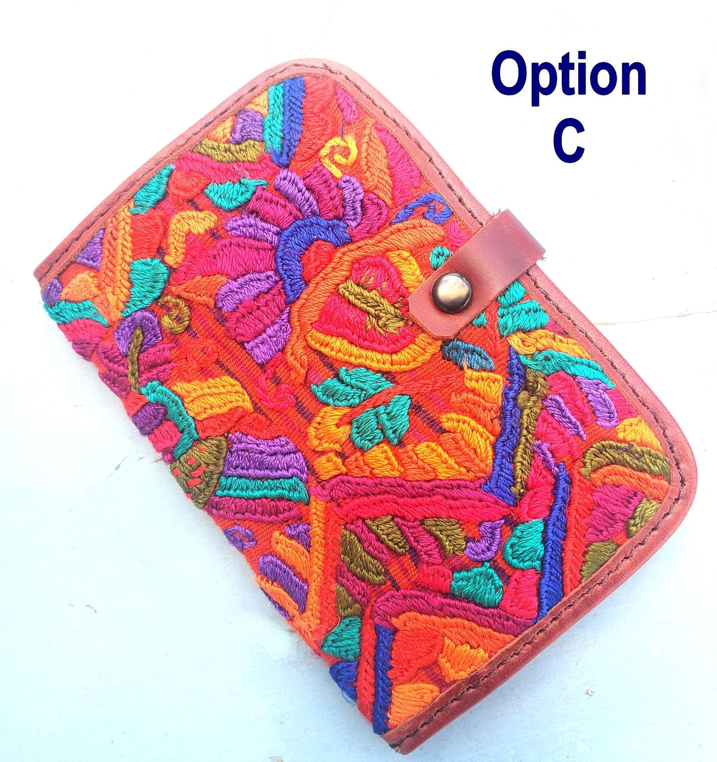 Guatemalan Leather Huipil PASSPORT Case Holder