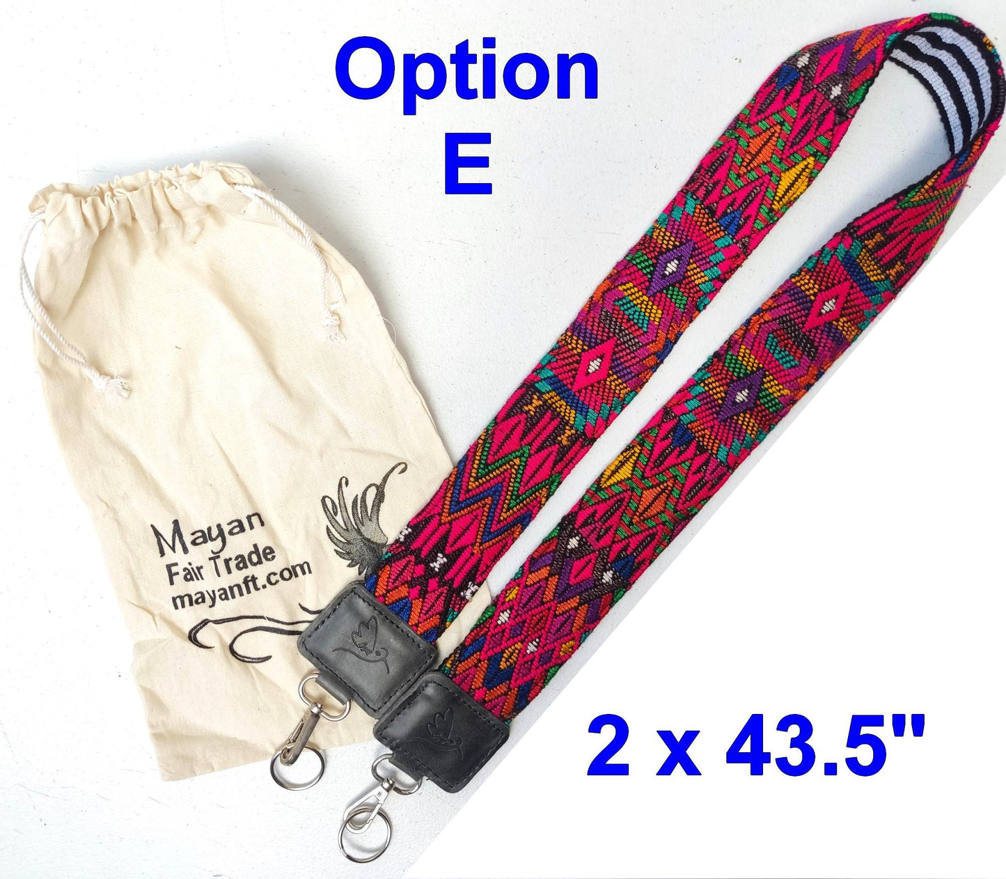 Guatemalan Handmade Leather Embroidered CAMERA / BAG STRAP