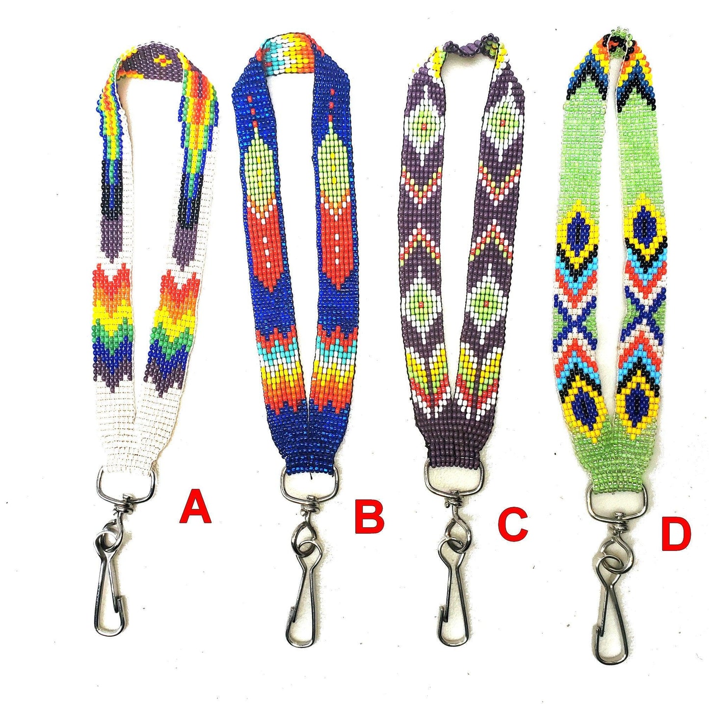 Guatemalan beaded wristlet hanging keychain