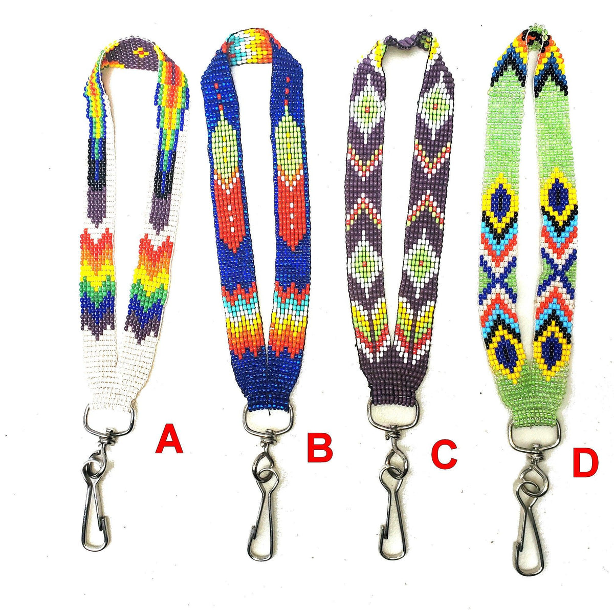 Guatemalan beaded wristlet hanging keychain