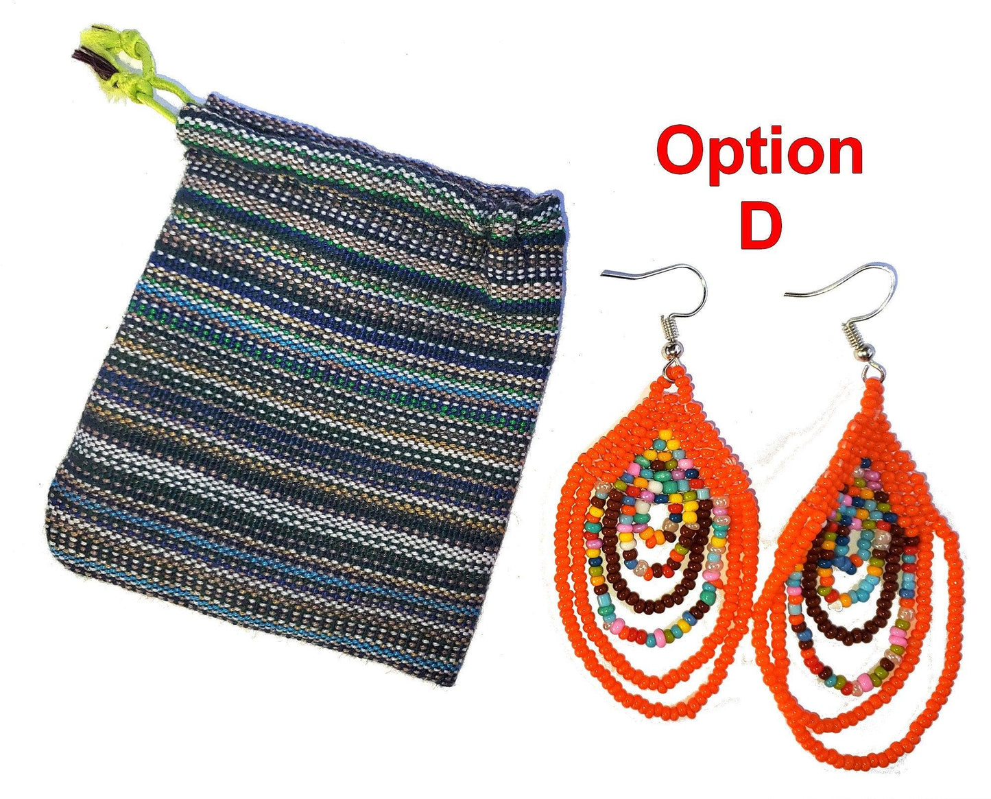 Beaded multicolor Czech earrings Guatemala