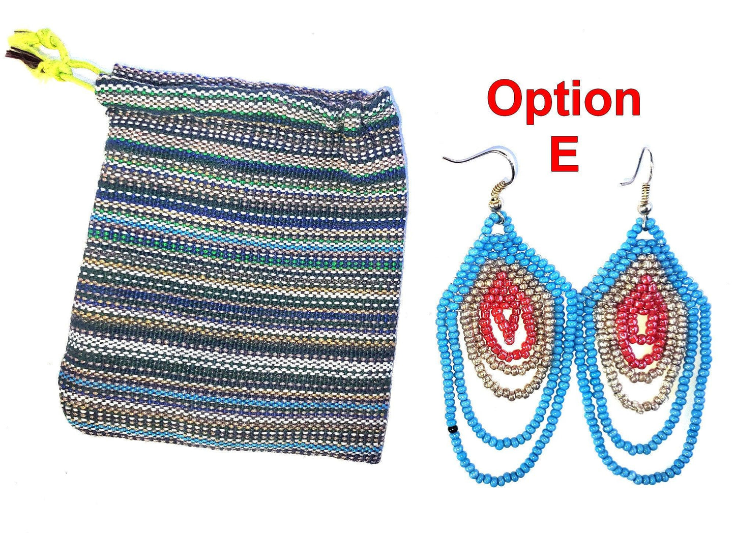 Beaded multicolor Czech earrings Guatemala
