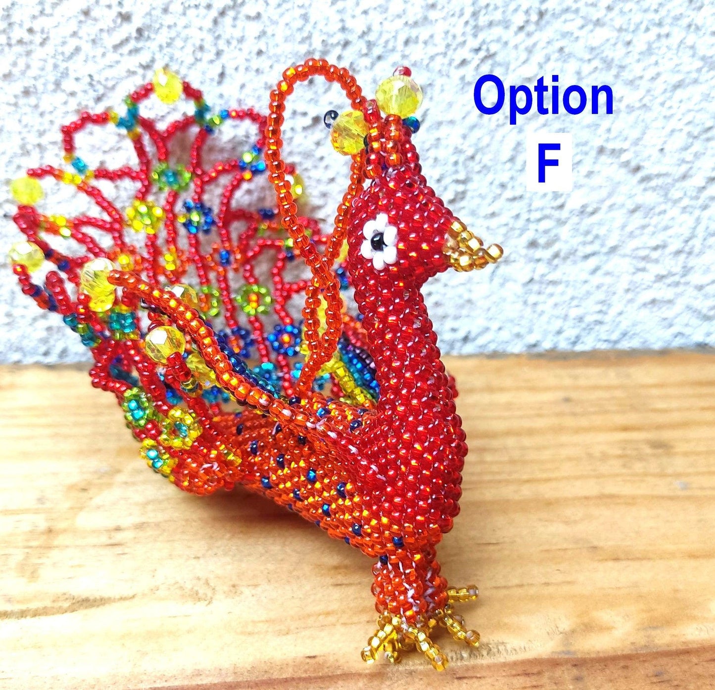 BEADED PEACOCK Hanging ORNAMENT Gift For Bird Lovers - Czech Glass Seed Beads And Nylon Thread