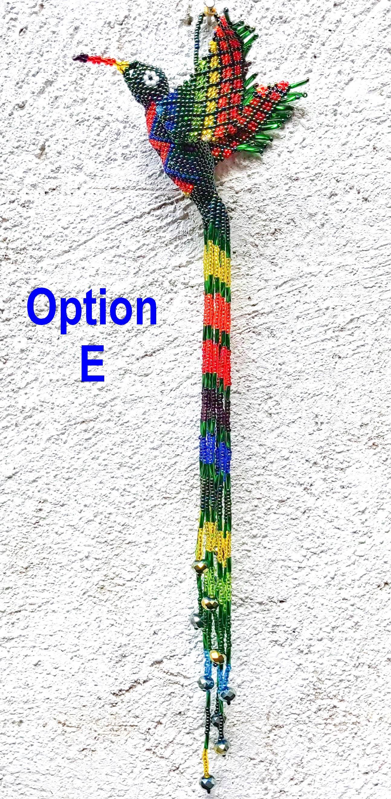 BEADED HUMMINGBIRD Hanging ORNAMENT Gift For Bird Lovers - Czech Glass Seed Beads And Nylon Thread