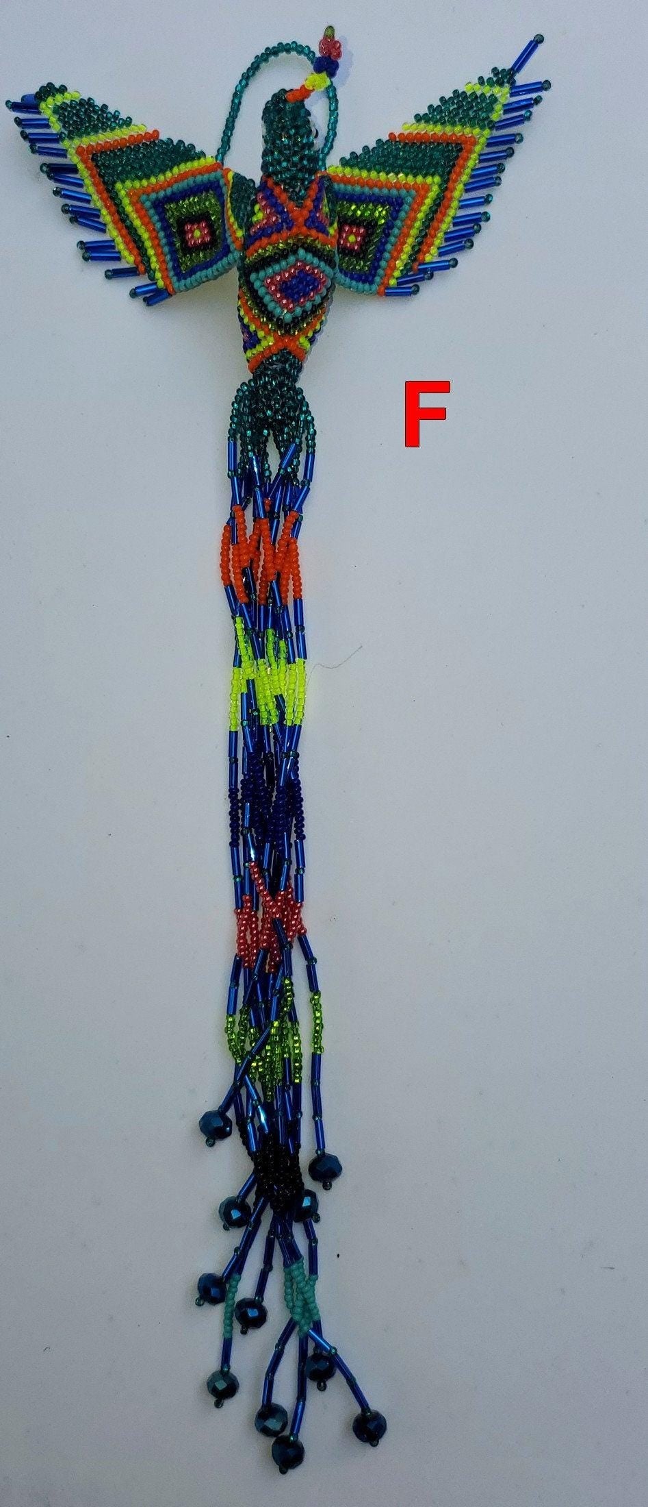BEADED HUMMINGBIRD Hanging ORNAMENT Gift For Bird Lovers - Czech Glass Seed Beads And Nylon Thread