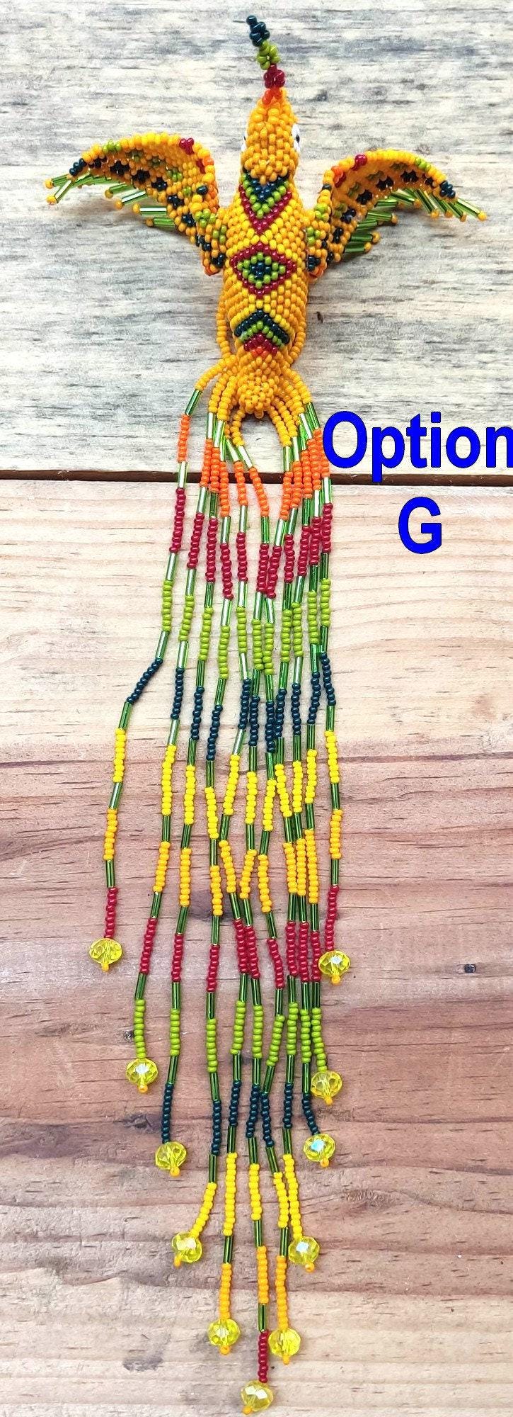 BEADED HUMMINGBIRD Hanging ORNAMENT Gift For Bird Lovers - Czech Glass Seed Beads And Nylon Thread
