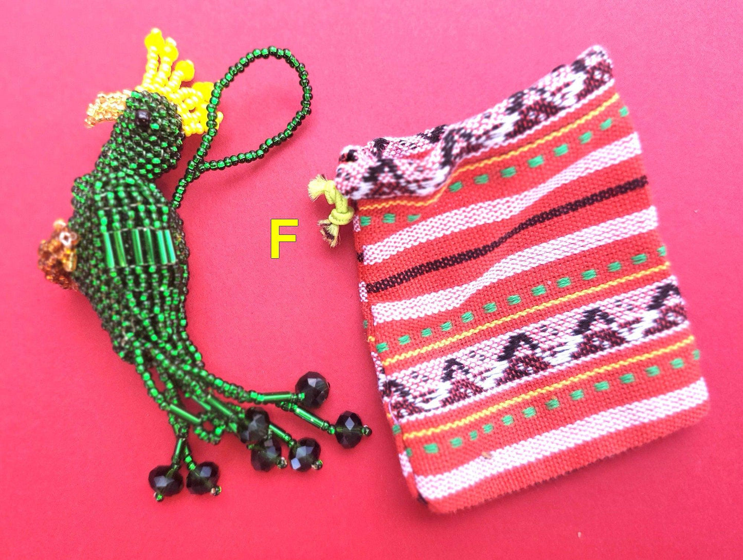 BEADED COCKATOO Hanging ORNAMENT Gift For Bird Lovers - Czech Glass Seed Beads And Nylon Thread