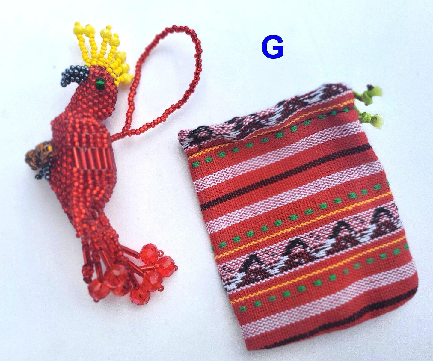 BEADED COCKATOO Hanging ORNAMENT Gift For Bird Lovers - Czech Glass Seed Beads And Nylon Thread