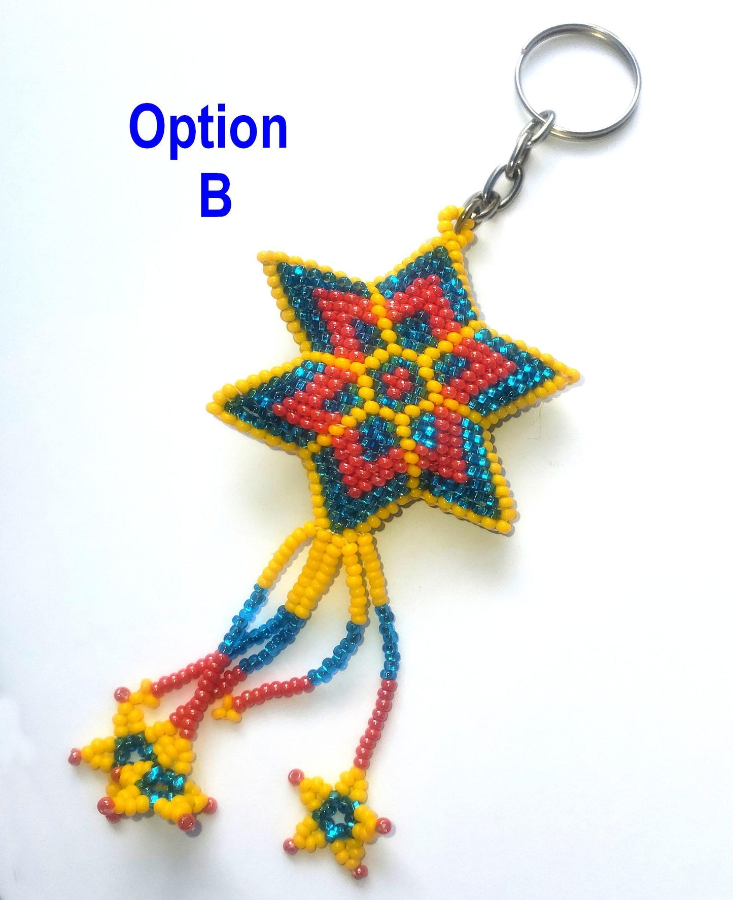 BEADED STAR Hanging ORNAMENT Gift For beaded Lovers - Czech Glass Seed Beads And Nylon Thread