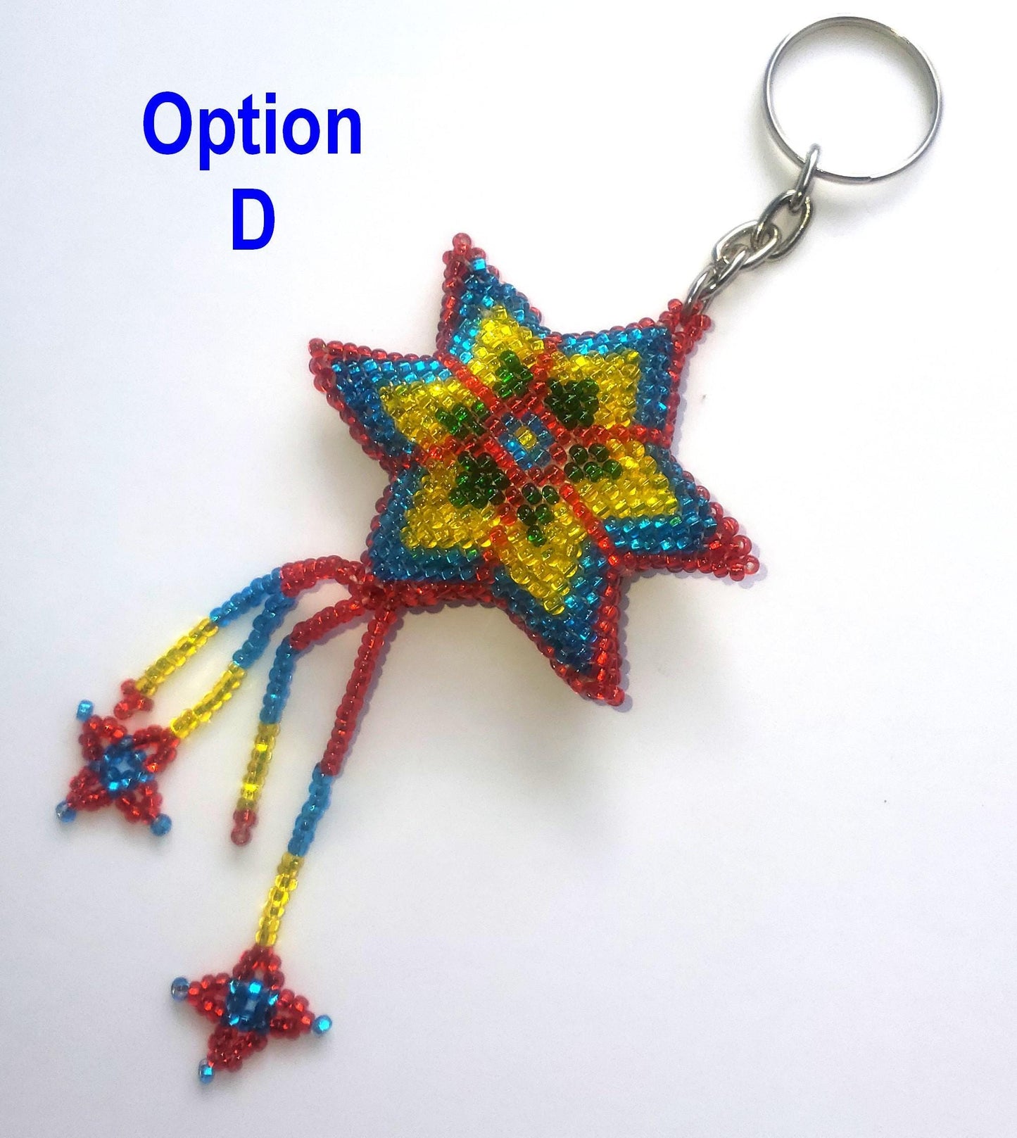 BEADED STAR Hanging ORNAMENT Gift For beaded Lovers - Czech Glass Seed Beads And Nylon Thread