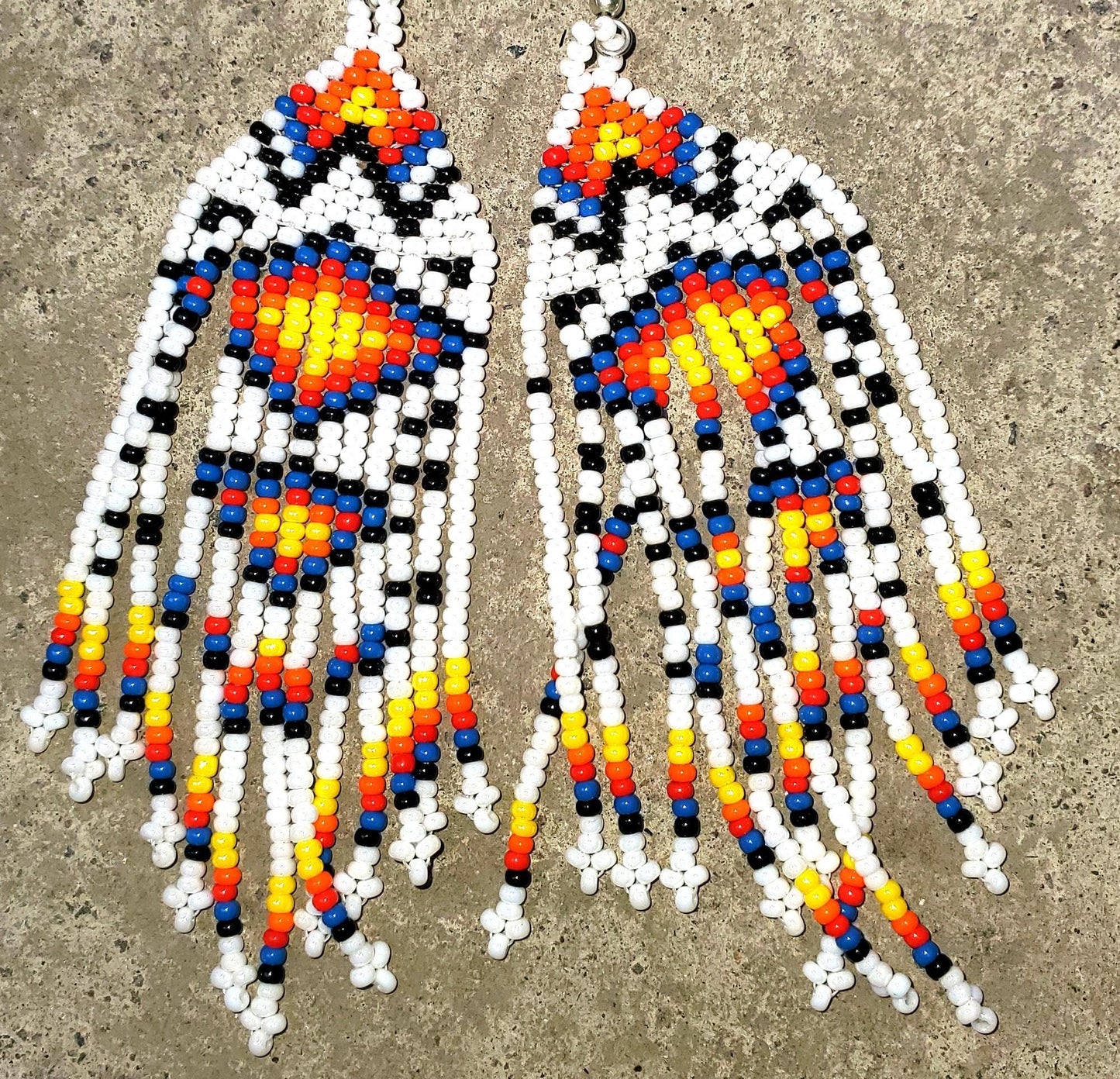 Guatemalan Handmade Colorful CONFETTI Seed BEAD EARRINGS