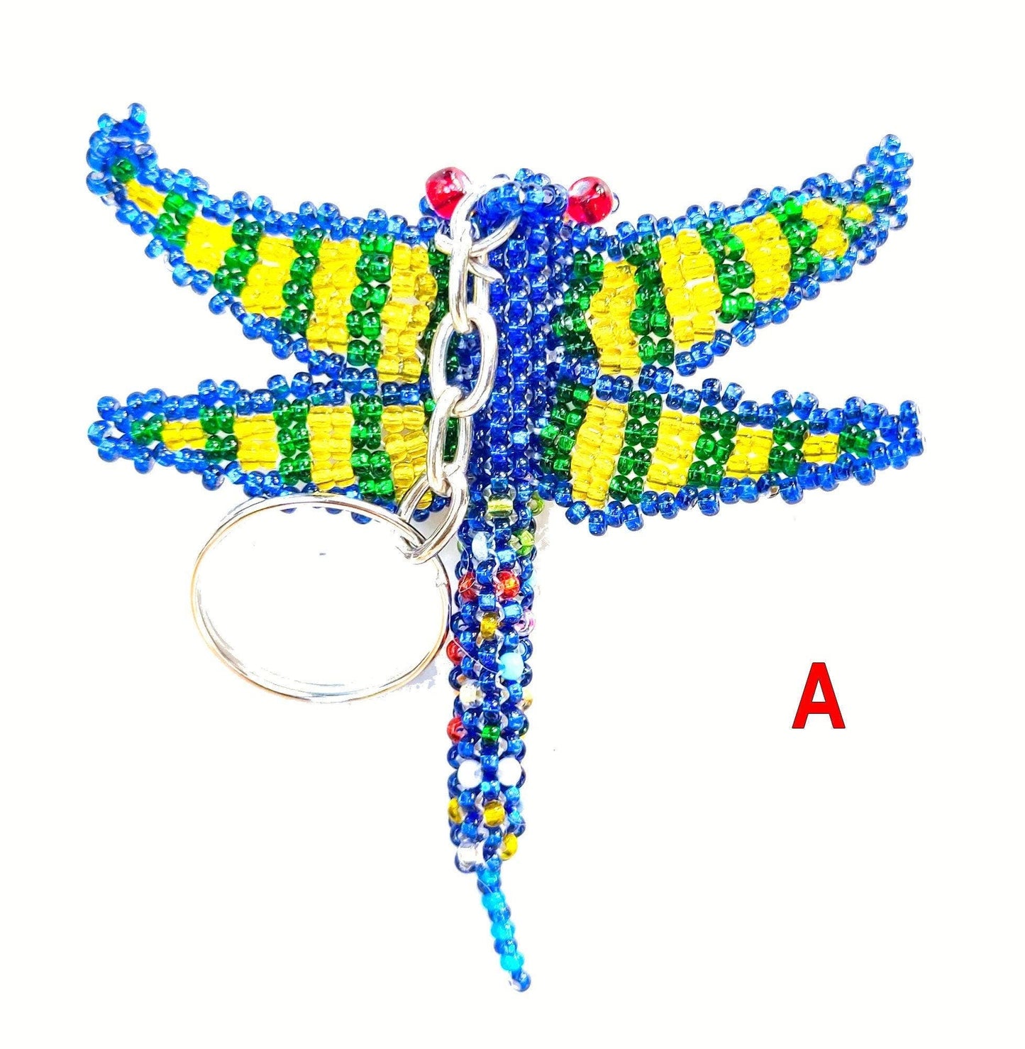 BEADED DRAGONFLY Hanging ORNAMENT Gift For Bird Lovers - Czech Glass Seed Beads And Nylon Thread