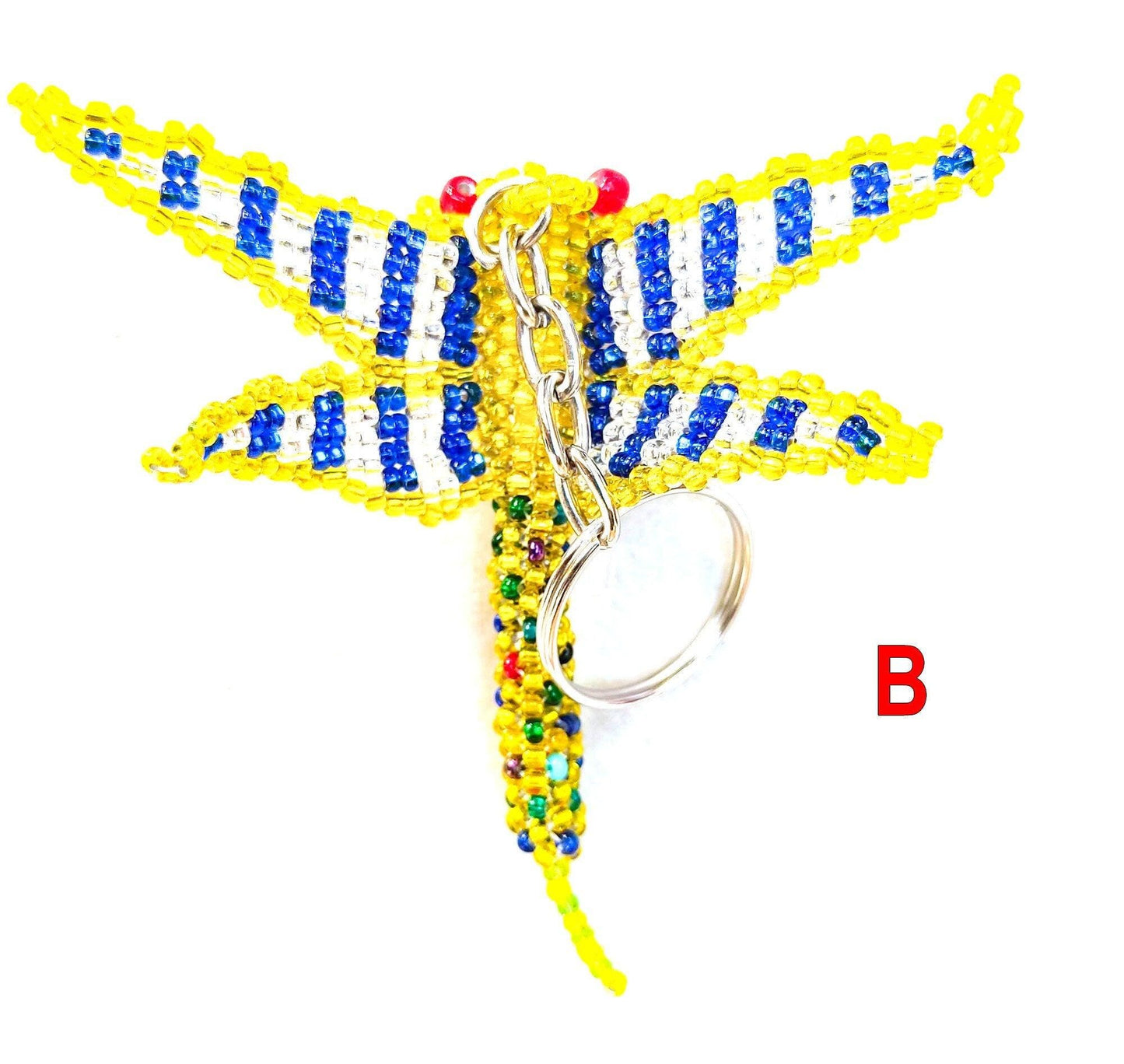 BEADED DRAGONFLY Hanging ORNAMENT Gift For Bird Lovers - Czech Glass Seed Beads And Nylon Thread