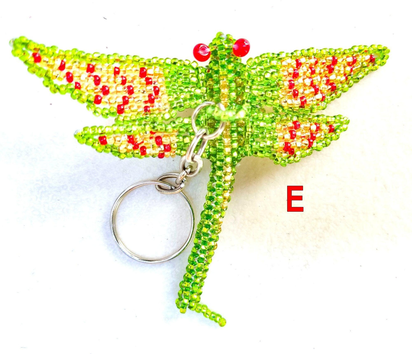 BEADED DRAGONFLY Hanging ORNAMENT Gift For Bird Lovers - Czech Glass Seed Beads And Nylon Thread