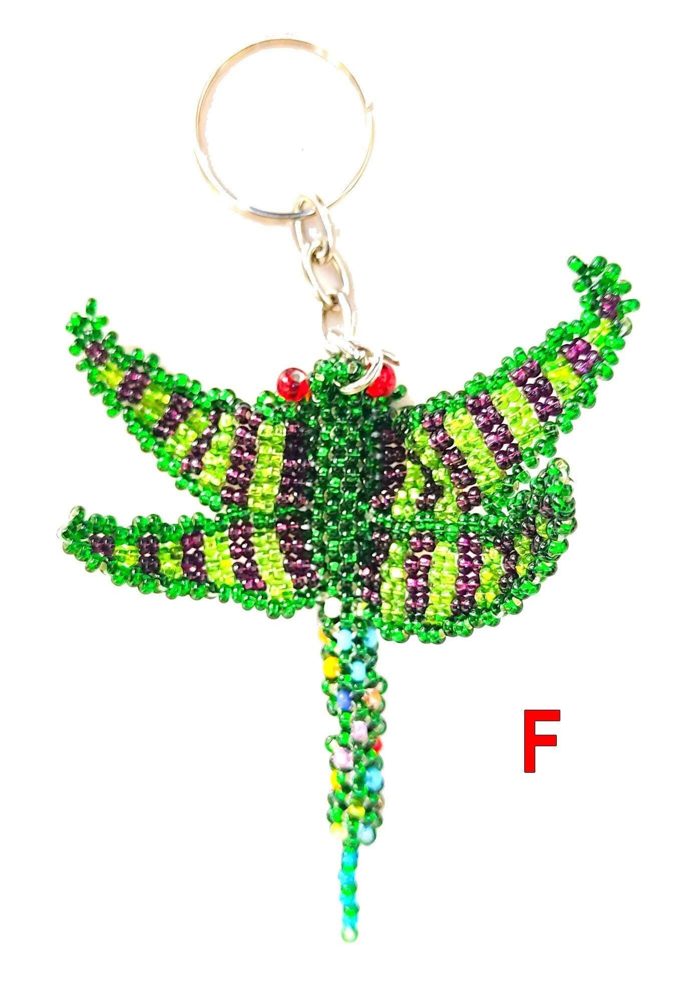 BEADED DRAGONFLY Hanging ORNAMENT Gift For Bird Lovers - Czech Glass Seed Beads And Nylon Thread