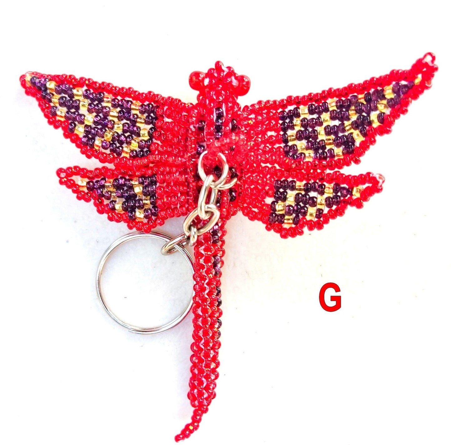 BEADED DRAGONFLY Hanging ORNAMENT Gift For Bird Lovers - Czech Glass Seed Beads And Nylon Thread