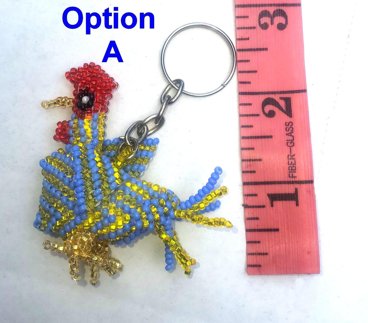 BEADED ROOSTER Hanging ORNAMENT Gift For Bird Lovers - Czech Glass Seed Beads And Nylon Thread