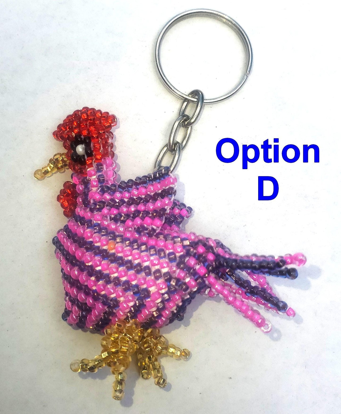 BEADED ROOSTER Hanging ORNAMENT Gift For Bird Lovers - Czech Glass Seed Beads And Nylon Thread