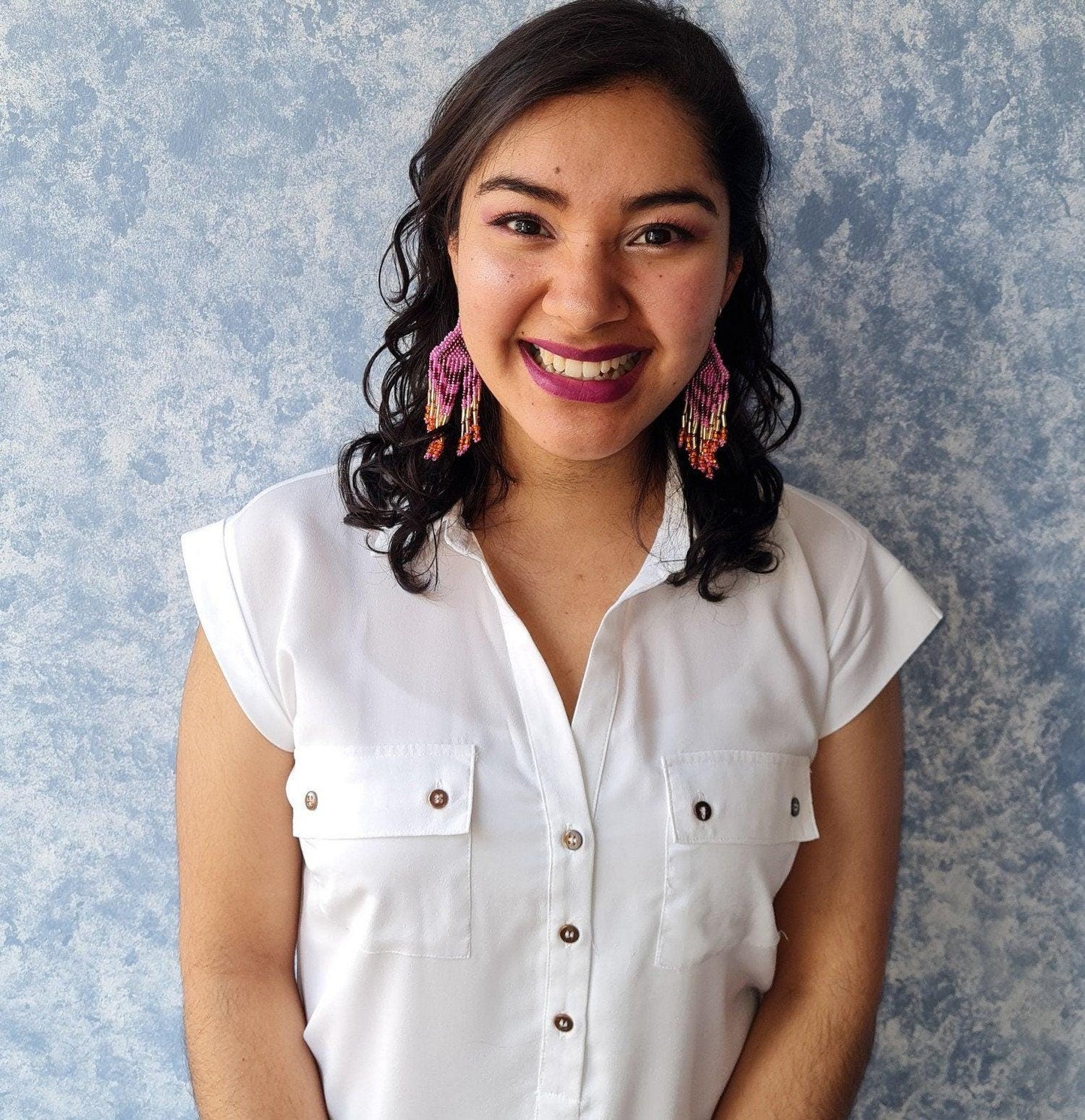 Guatemalan Handmade Colorful Seed Bead Earrings