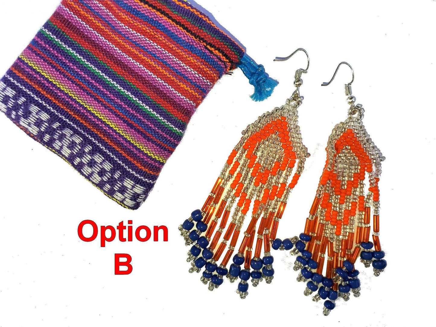 Guatemalan Handmade Colorful Seed Bead Earrings