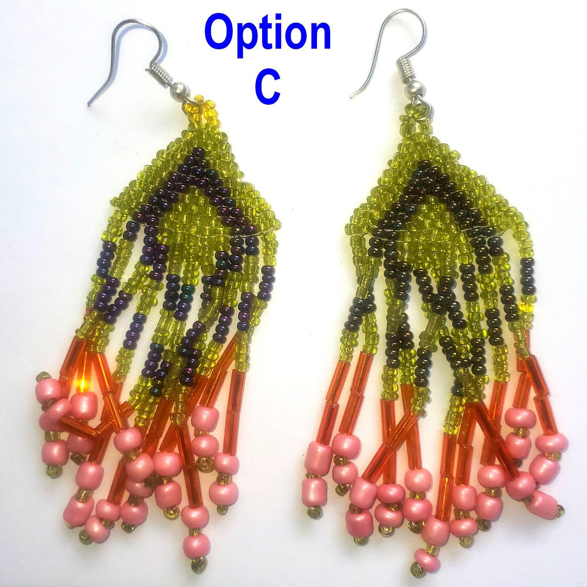 Guatemalan Handmade Colorful Seed Bead Earrings