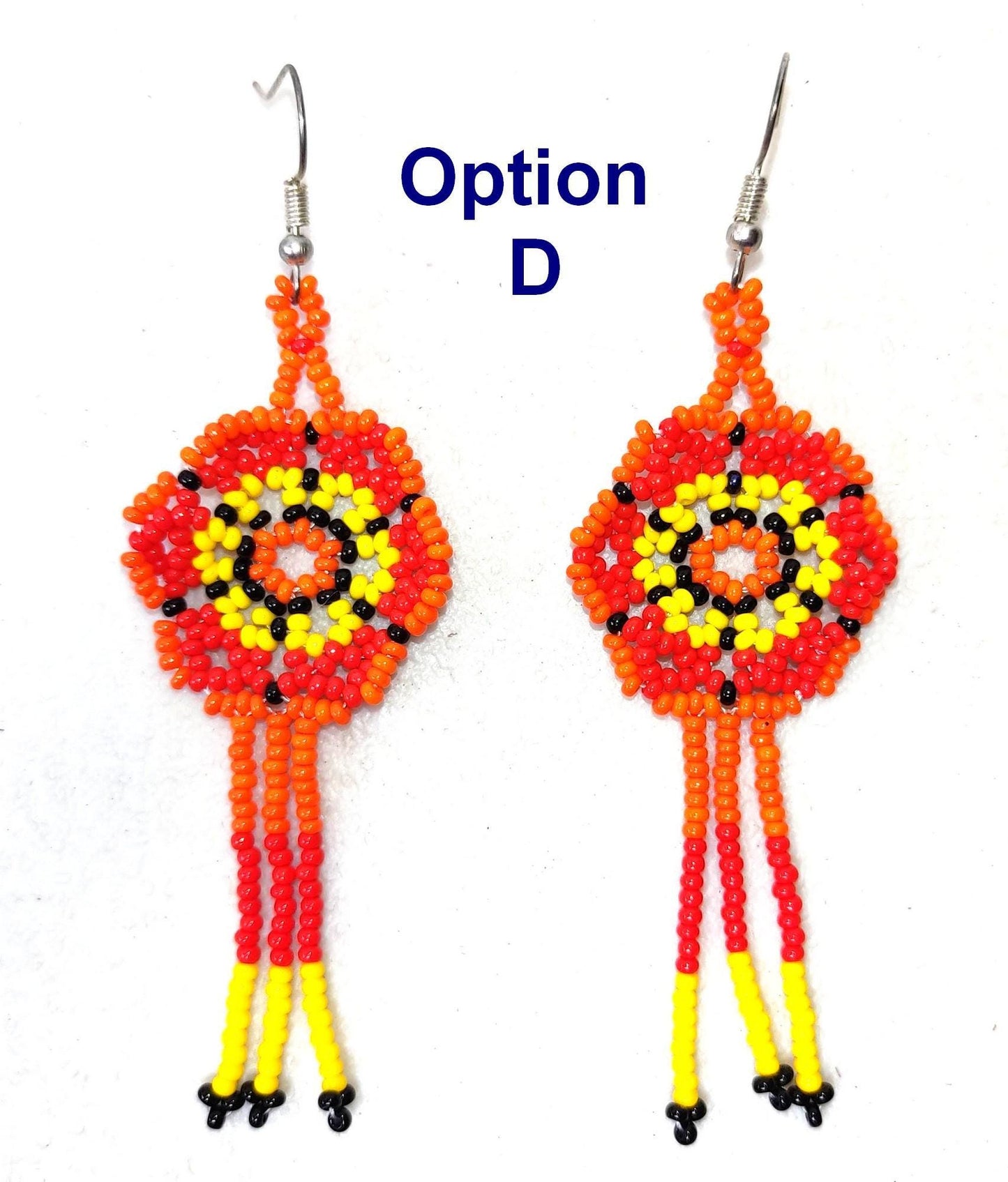 Guatemalan Handmade Colorful Seed Bead Earrings