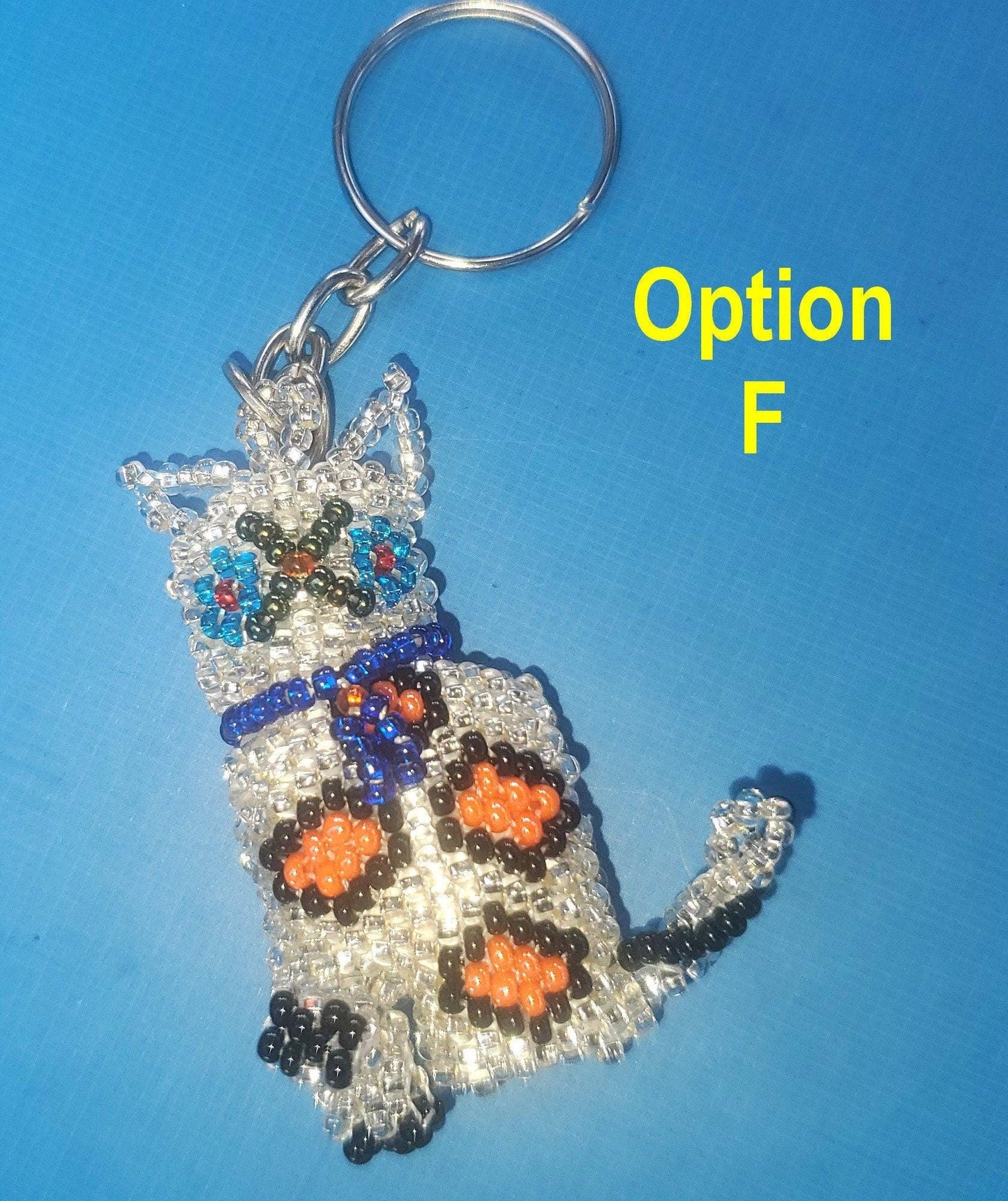 BEADED Kitty Hanging ORNAMENT Gift For Cat Lovers - Czech Glass Seed Beads And Nylon Thread