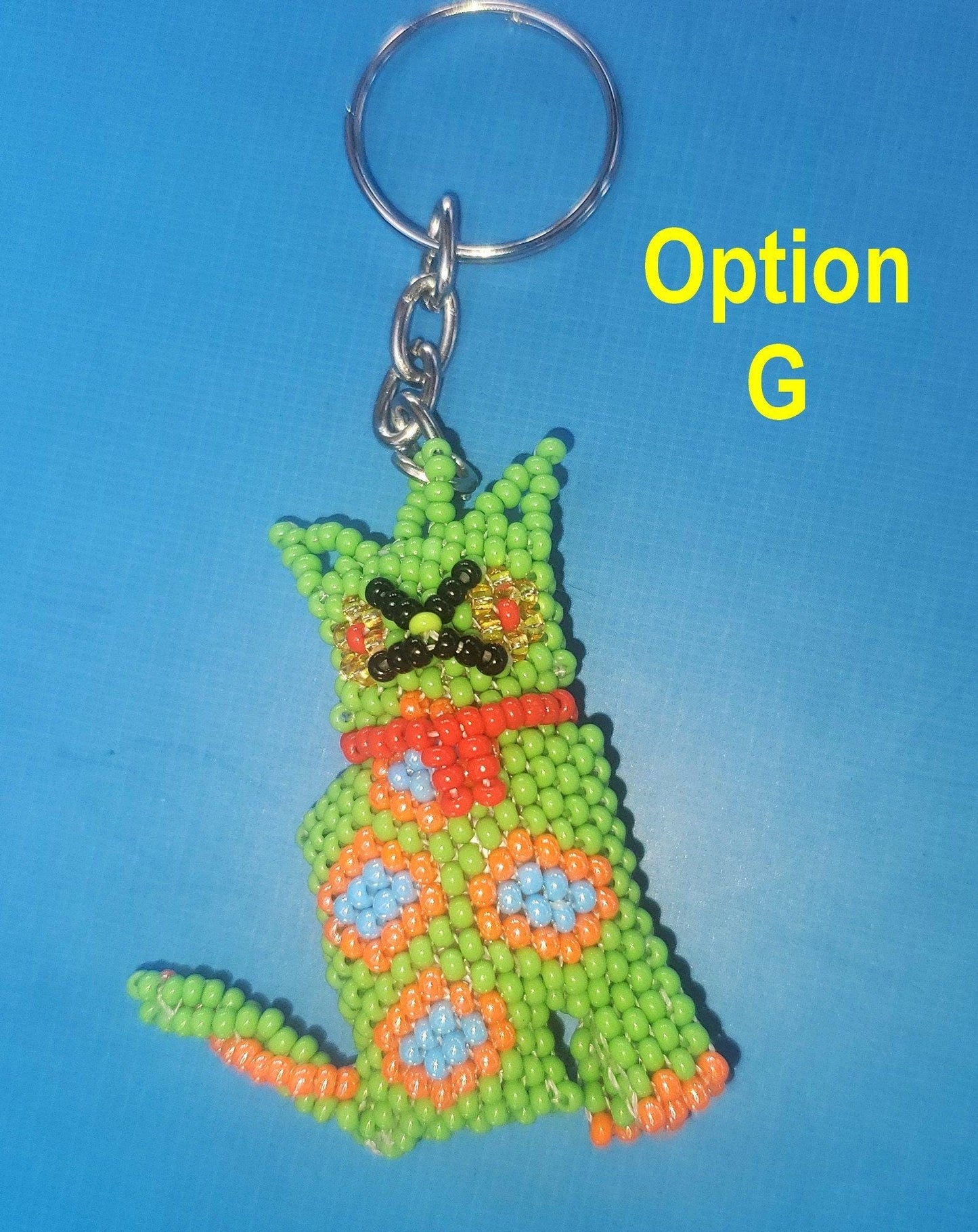 BEADED Kitty Hanging ORNAMENT Gift For Cat Lovers - Czech Glass Seed Beads And Nylon Thread