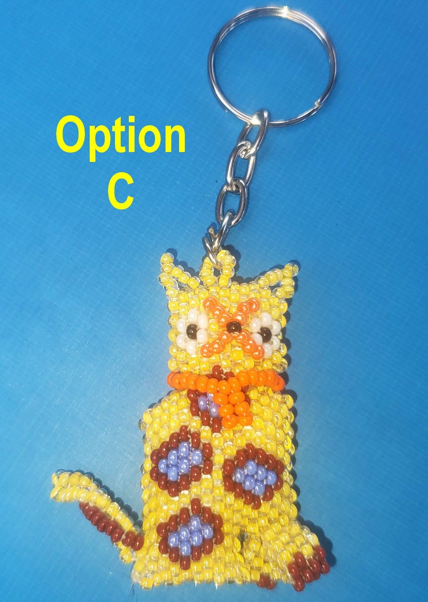 BEADED Kitty Hanging ORNAMENT Gift For Cat Lovers - Czech Glass Seed Beads And Nylon Thread