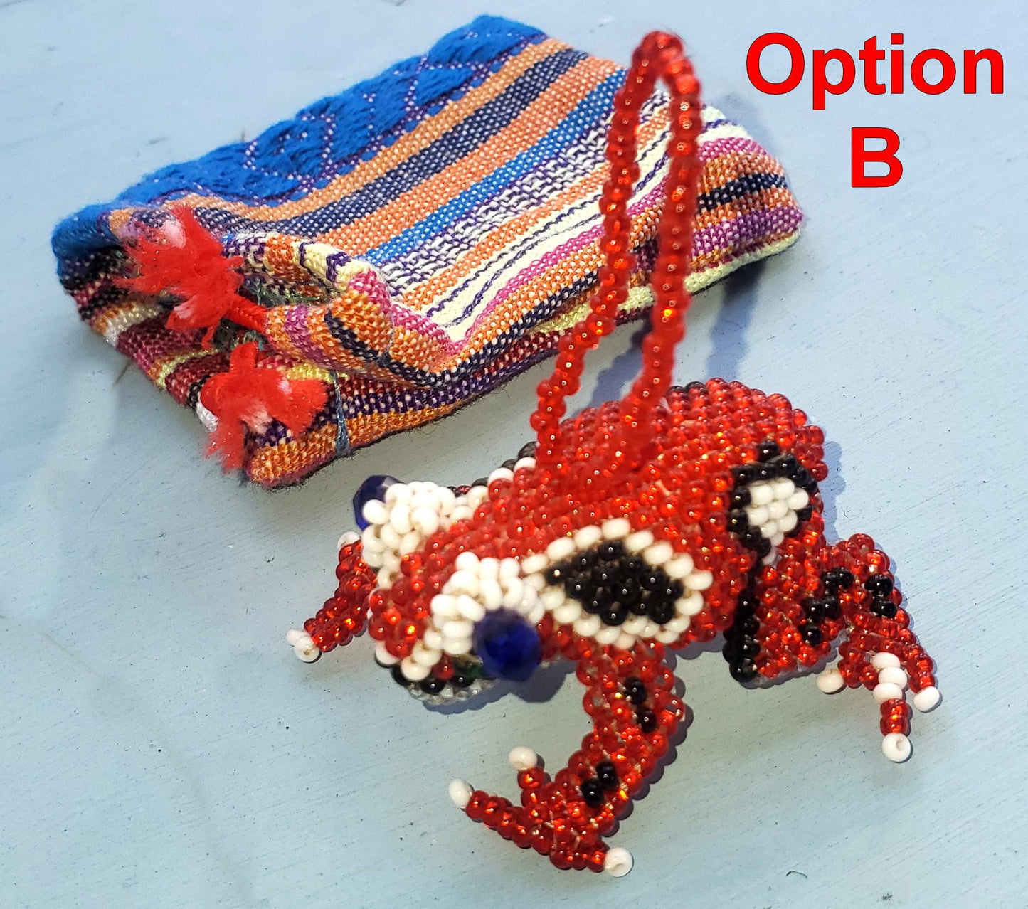 BEADED FROG Hanging ORNAMENT Key chain Gift For Animal Lovers - Czech Glass Seed Beads And Nylon Thread