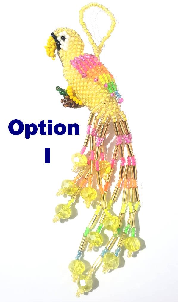 BEADED PARROT Hanging ORNAMENT Gift For Bird Lovers - Czech Glass Seed Beads And Nylon Thread