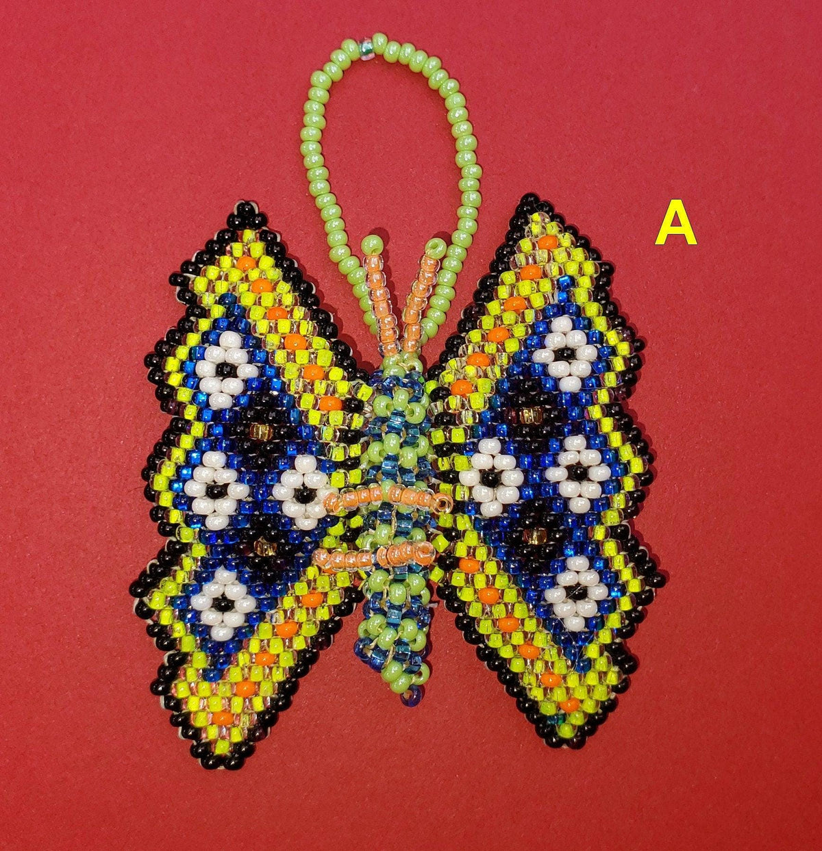 BEADED BUTTERFLY Hanging ORNAMENT Gift For Animal Lovers - Czech Glass Seed Beads And Nylon Thread