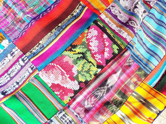 Multicolor Patchwork Quilt Huipil throw