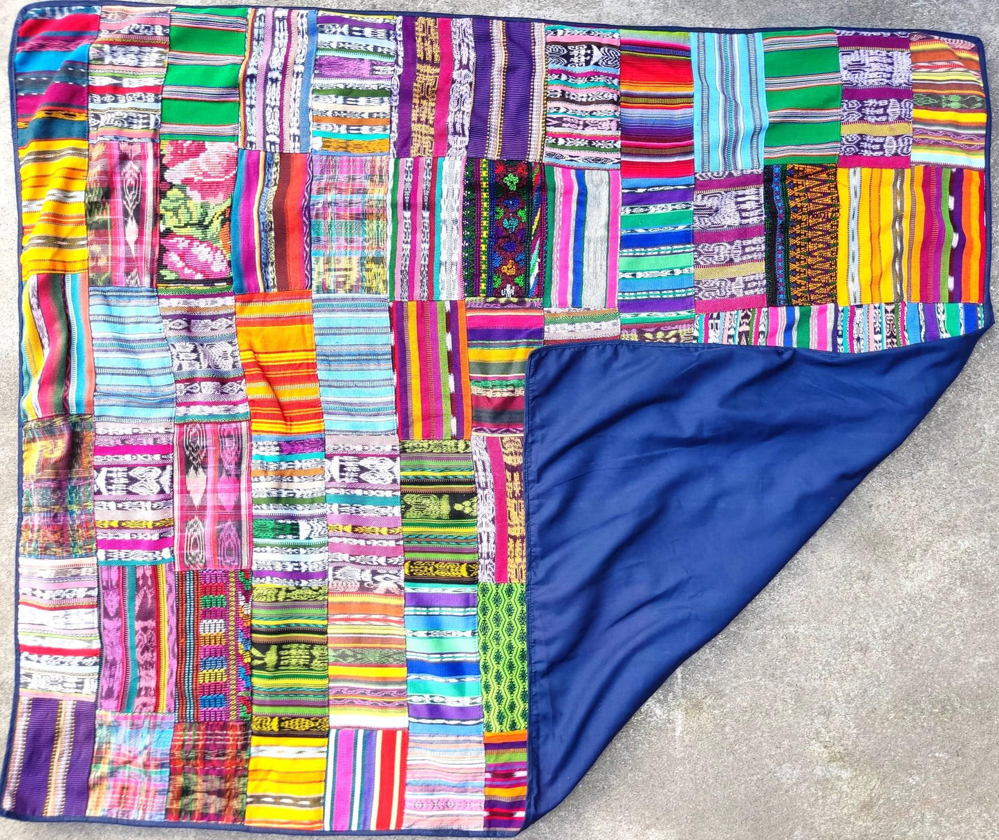 Multicolor Patchwork Quilt Huipil throw