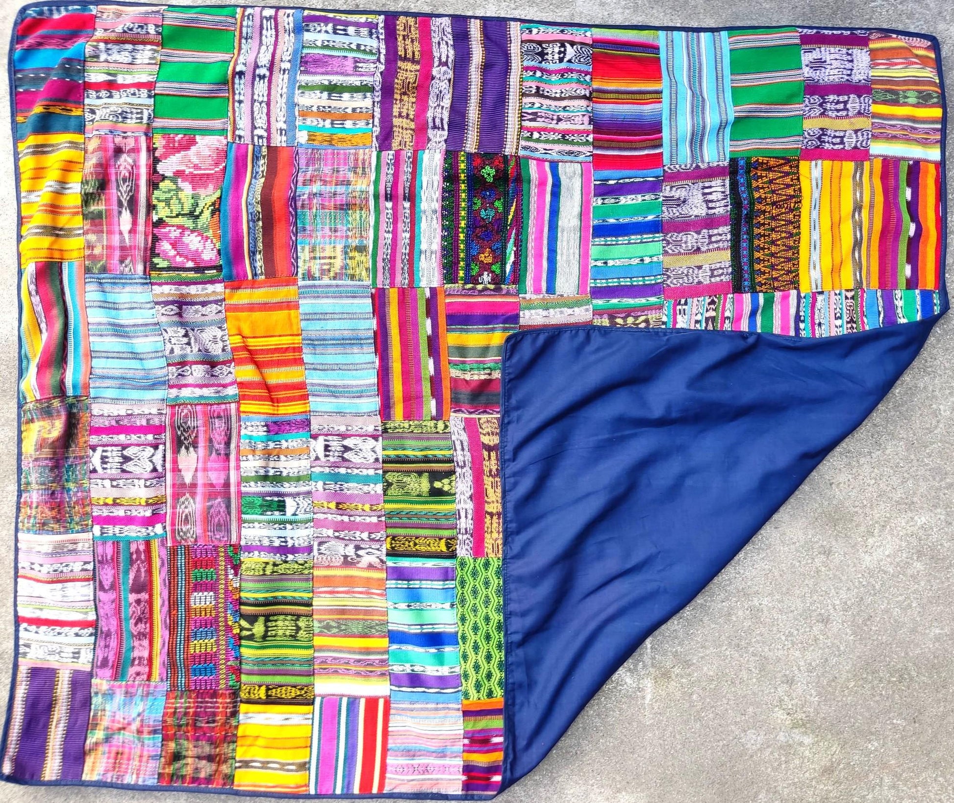 Multicolor Patchwork Quilt Huipil throw