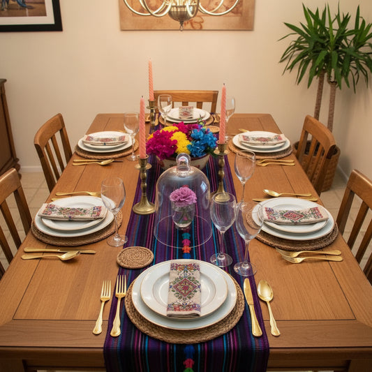 Guatemalan Handwoven Multicolor TSUTE - Tablecloth - Throw