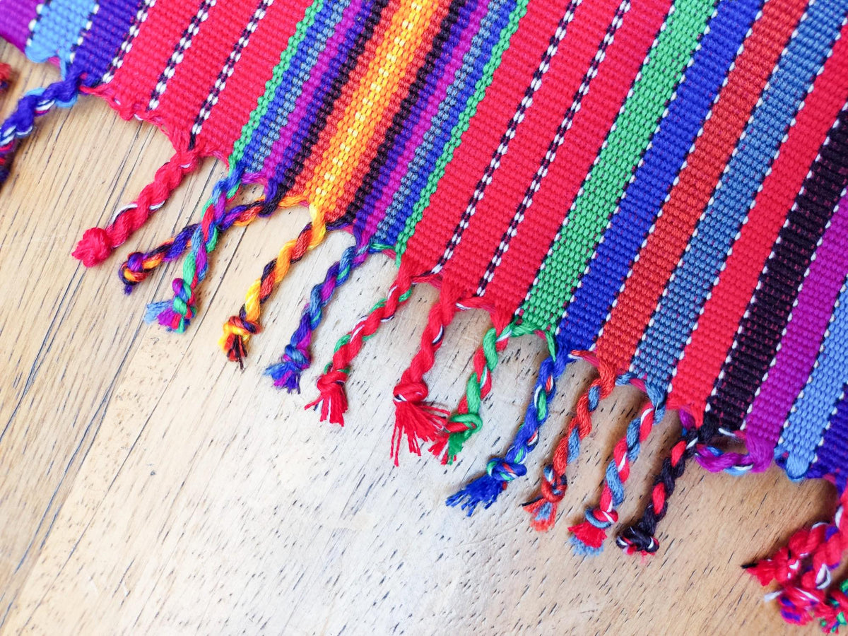 Guatemalan Handwoven Multicolor TSUTE - Tablecloth - Throw