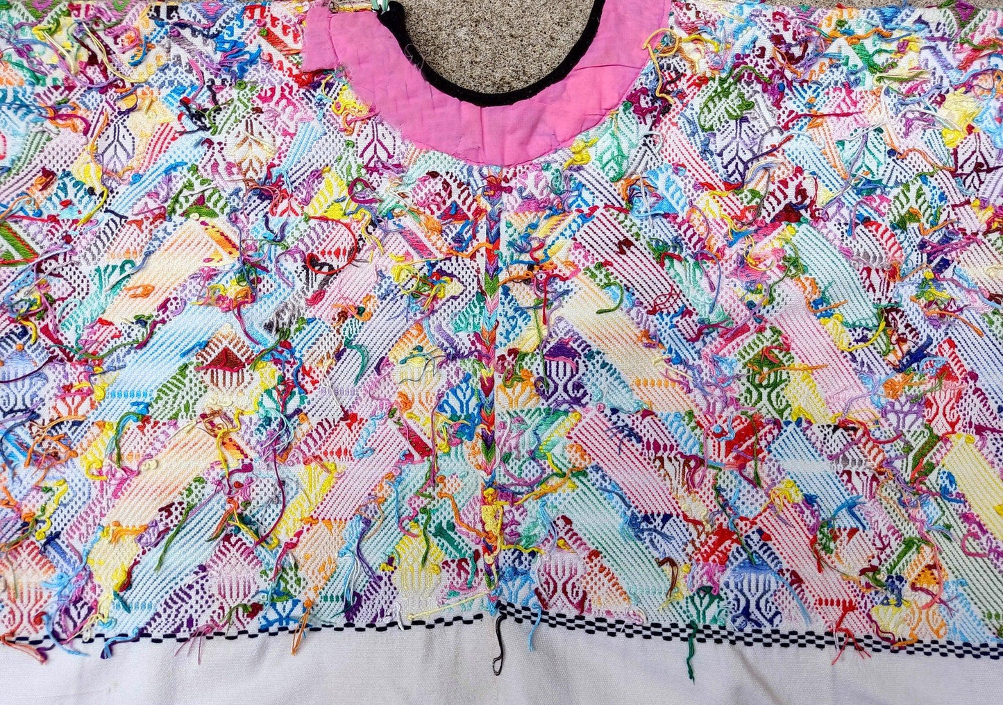 Vintage Cotton Unique Handmade weaved -San Martin Chile Verde Quetzaltenango XELA- huipil