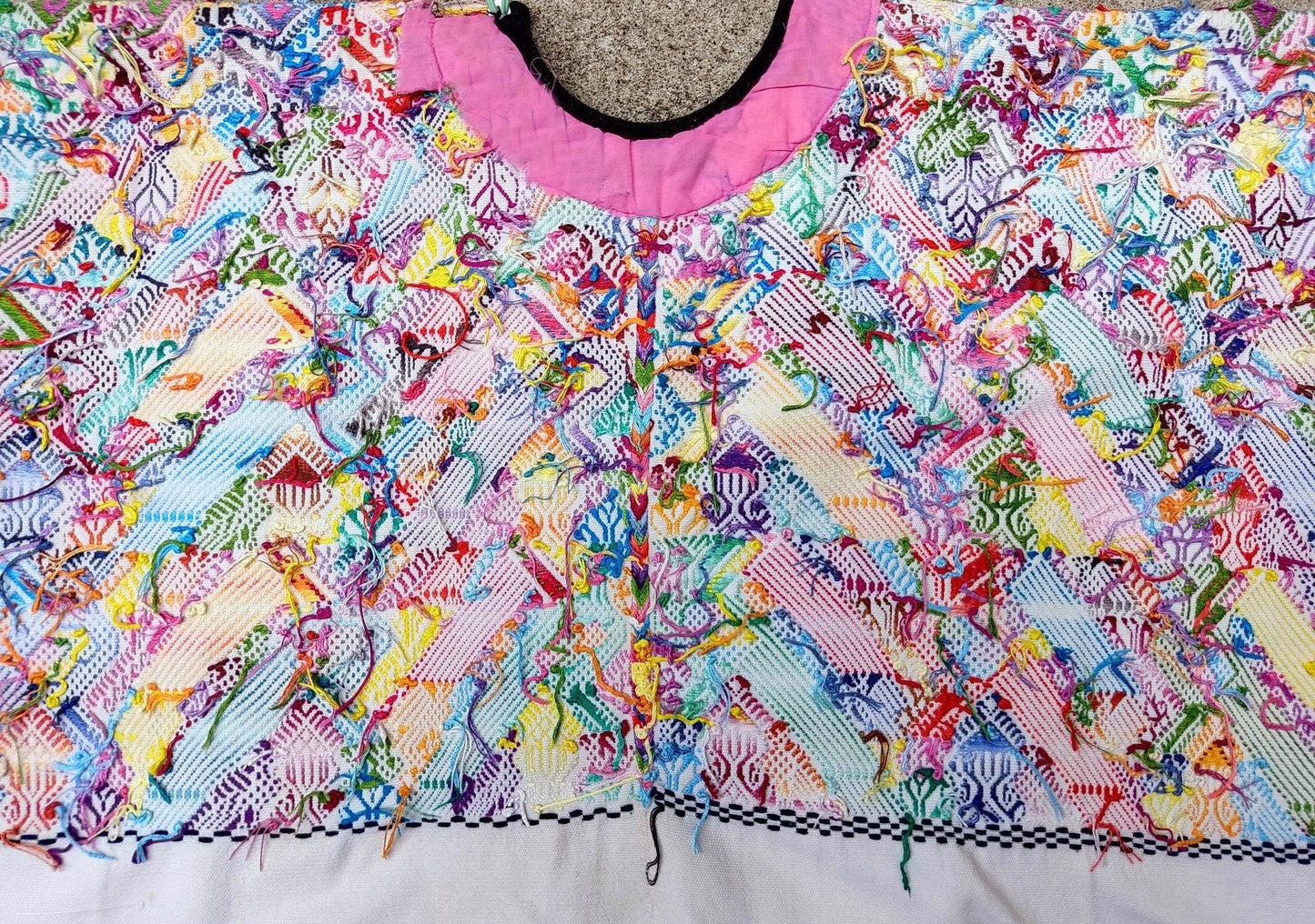 Vintage Cotton Unique Handmade weaved -San Martin Chile Verde Quetzaltenango XELA- huipil