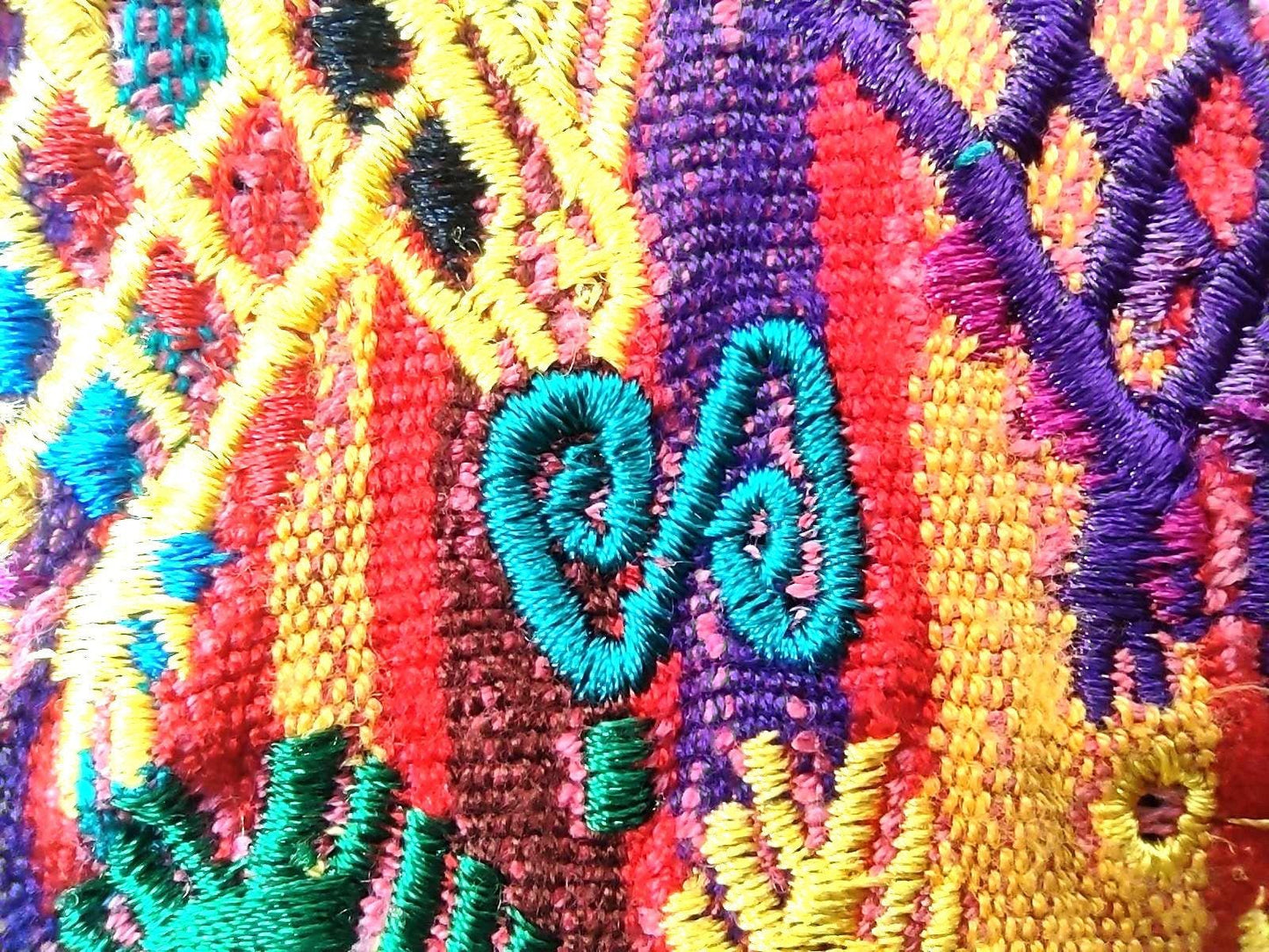 Vintage Guatemalan unique handmade weaved cotton -San Juan Sacatepequez-