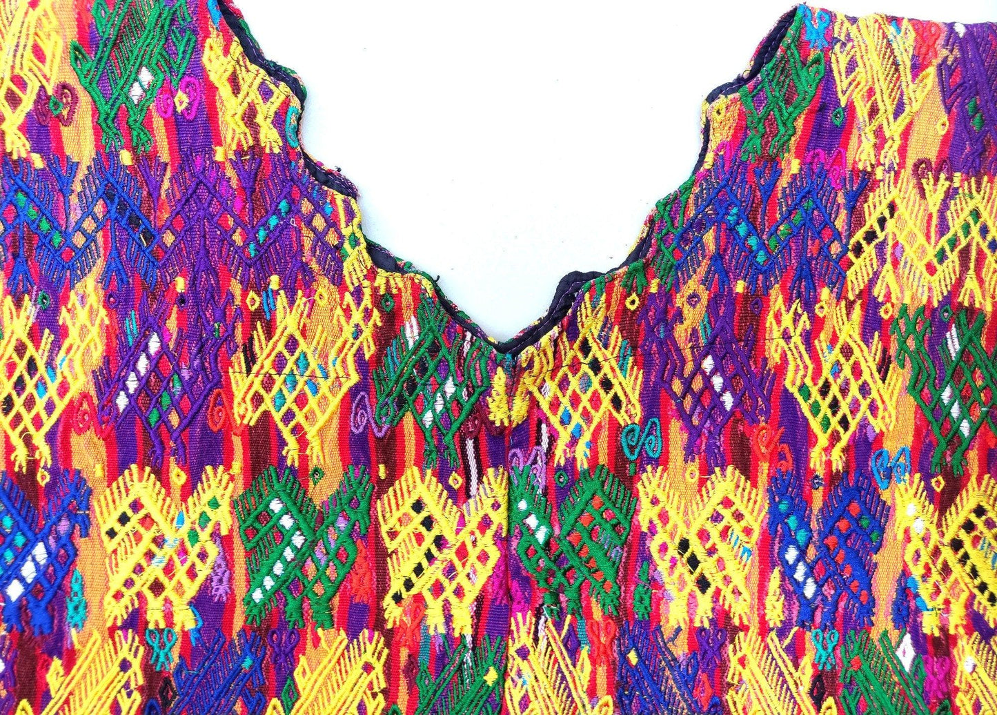 Vintage Guatemalan unique handmade weaved cotton -San Juan Sacatepequez-