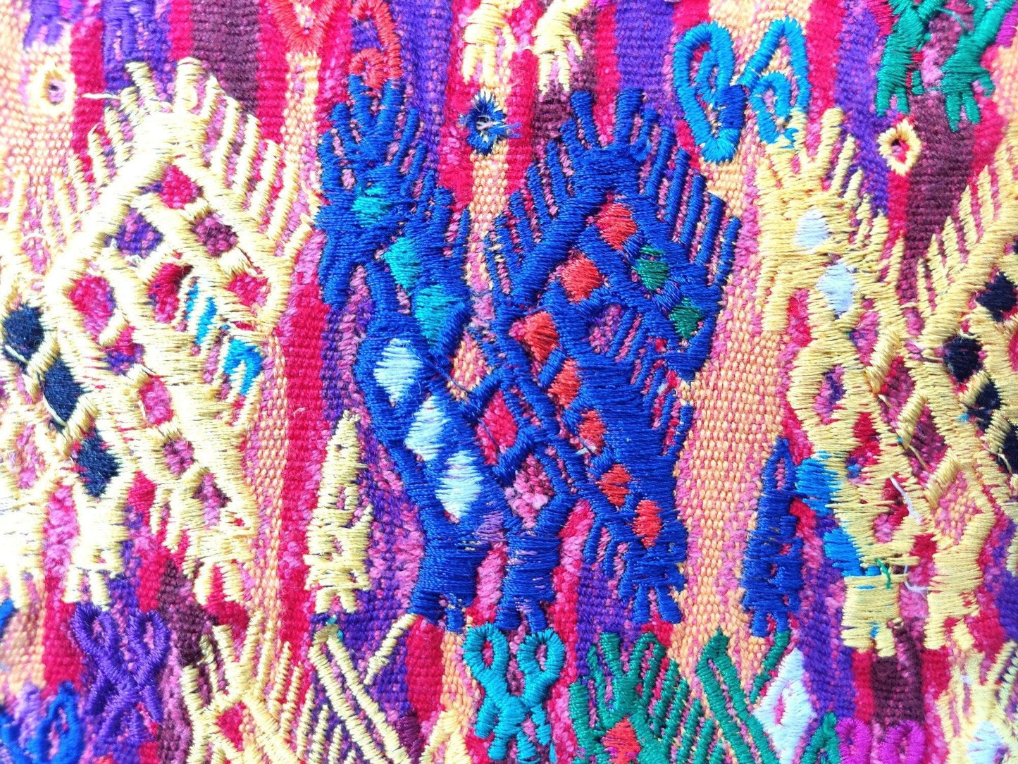 Vintage Guatemalan unique handmade weaved cotton -San Juan Sacatepequez-