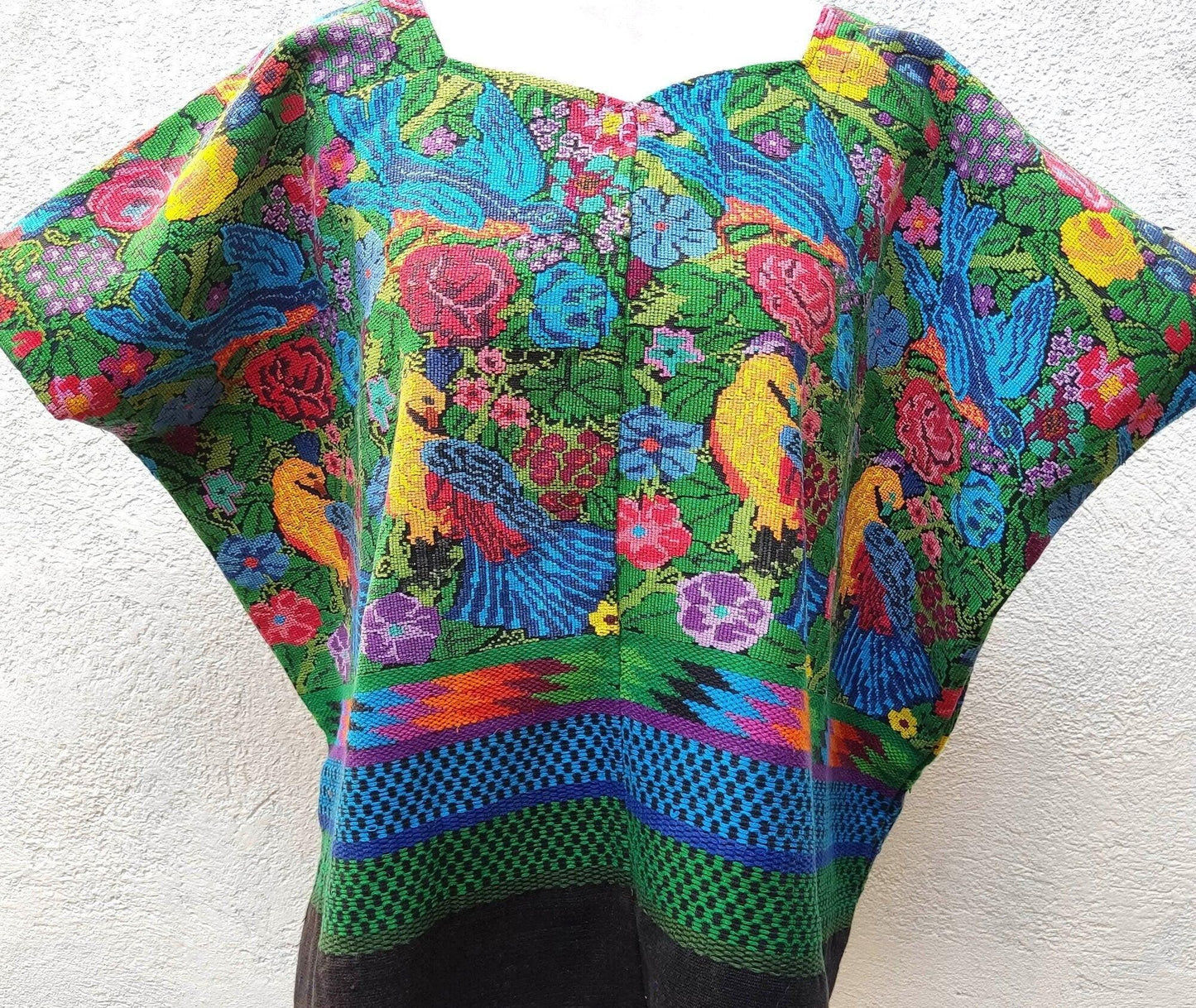 NEW! unique Guatemala handmade weaved cotton runner -Huipil from San Antonio Aguas Calientes-