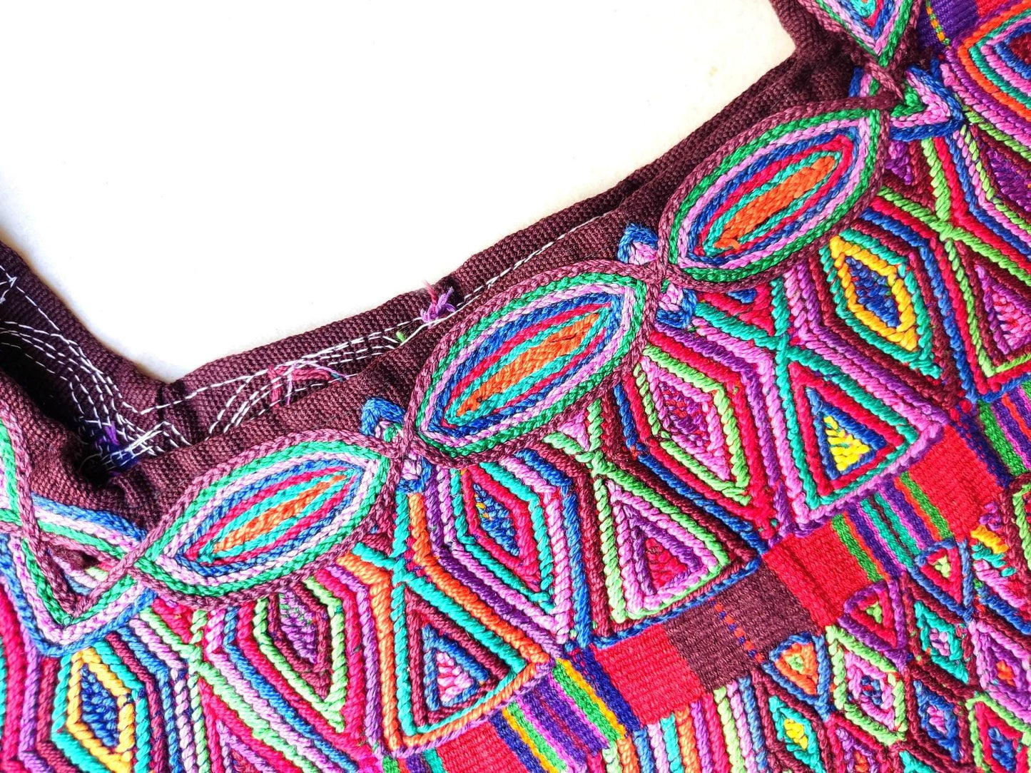 Vintage Guatemalan Unique Red Handmade Weaved Cotton -NEBAJ QUICHE Huipil- Birds HORSES and Geometric Patterns