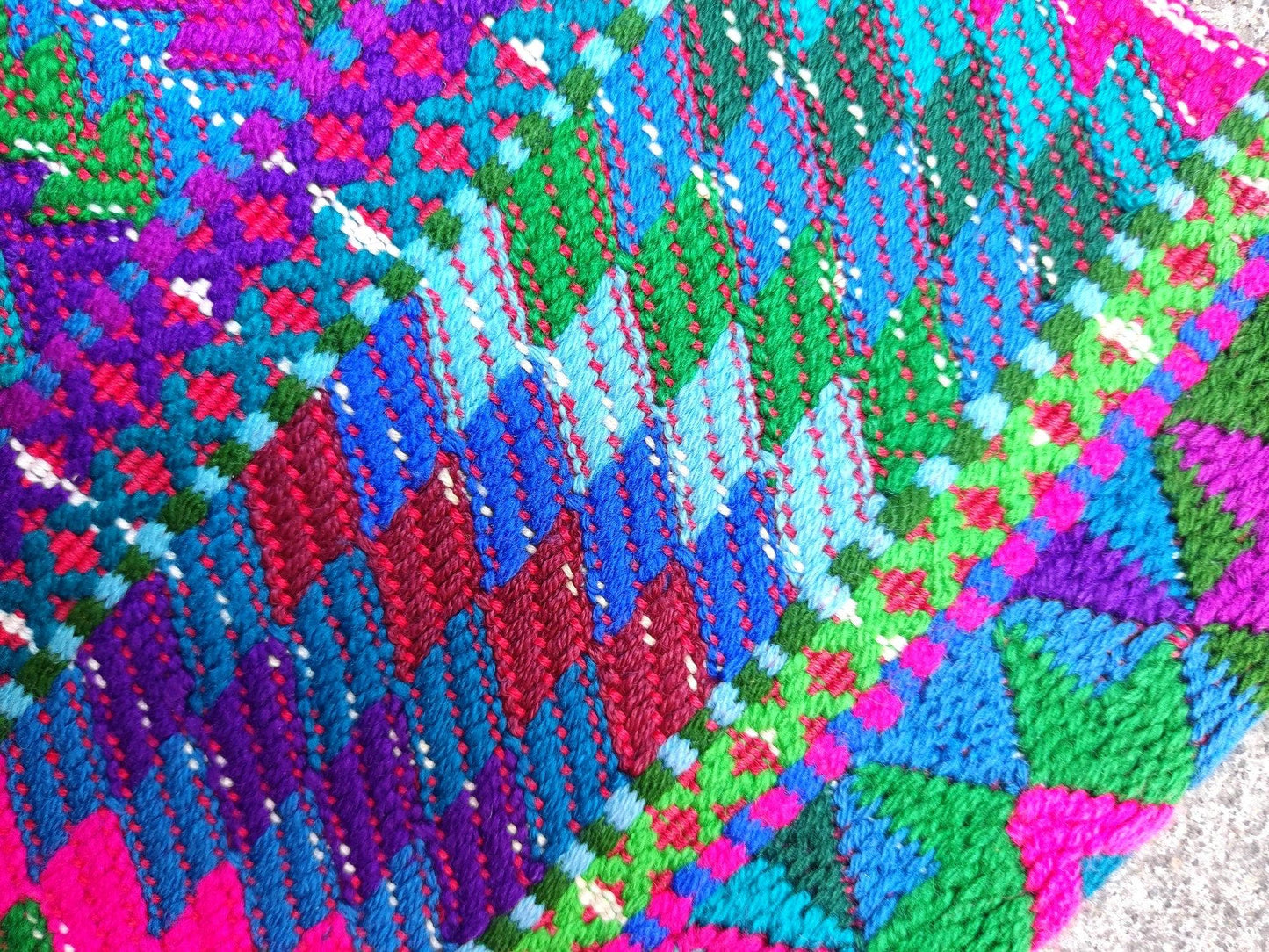 Vintage San Antonio Palopo Huipil Embroidery Geometric Pattern Cotton TAPESTRY And BLOUSE - Home Wall Decor Floral Wall Hanging Blouse