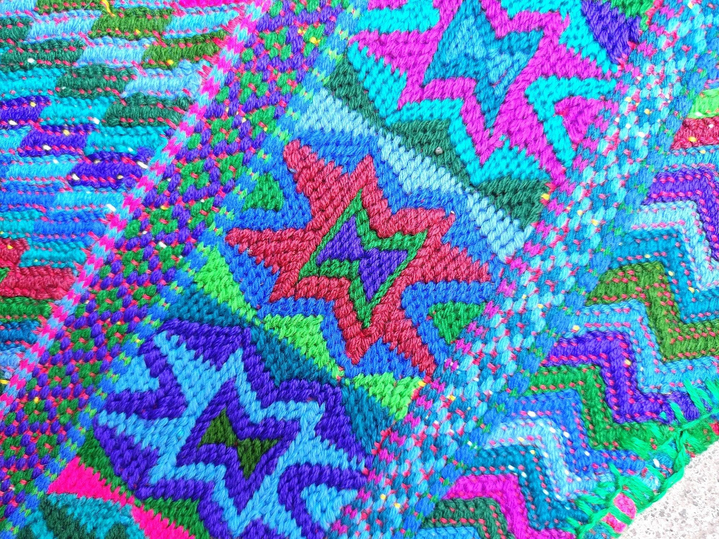Vintage San Antonio Palopo Huipil Embroidery Geometric Pattern Cotton TAPESTRY And BLOUSE - Home Wall Decor Floral Wall Hanging Blouse
