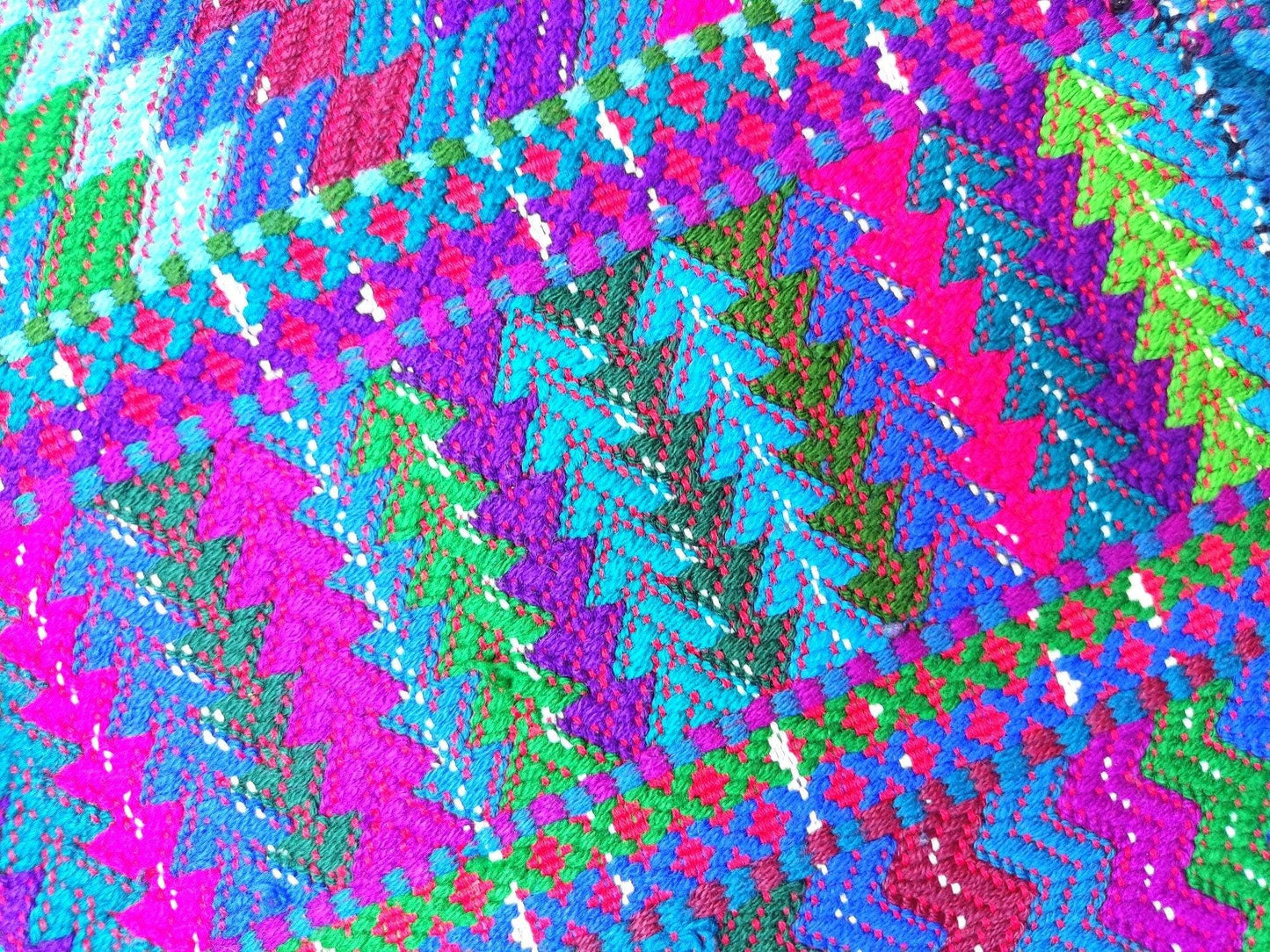 Vintage San Antonio Palopo Huipil Embroidery Geometric Pattern Cotton TAPESTRY And BLOUSE - Home Wall Decor Floral Wall Hanging Blouse
