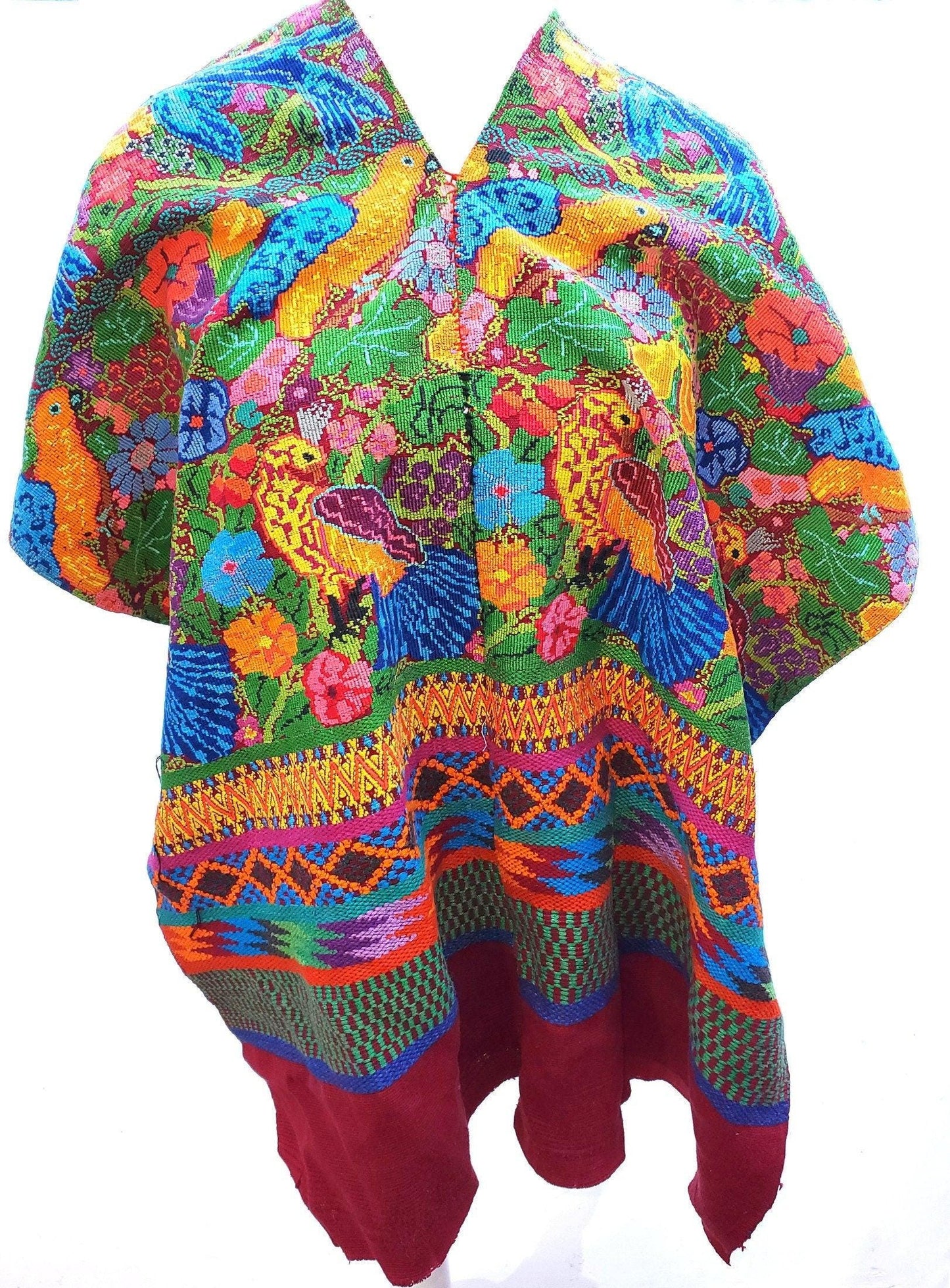NEW! unique Guatemala handmade weaved cotton runner -Huipil from San Antonio Aguas Calientes-