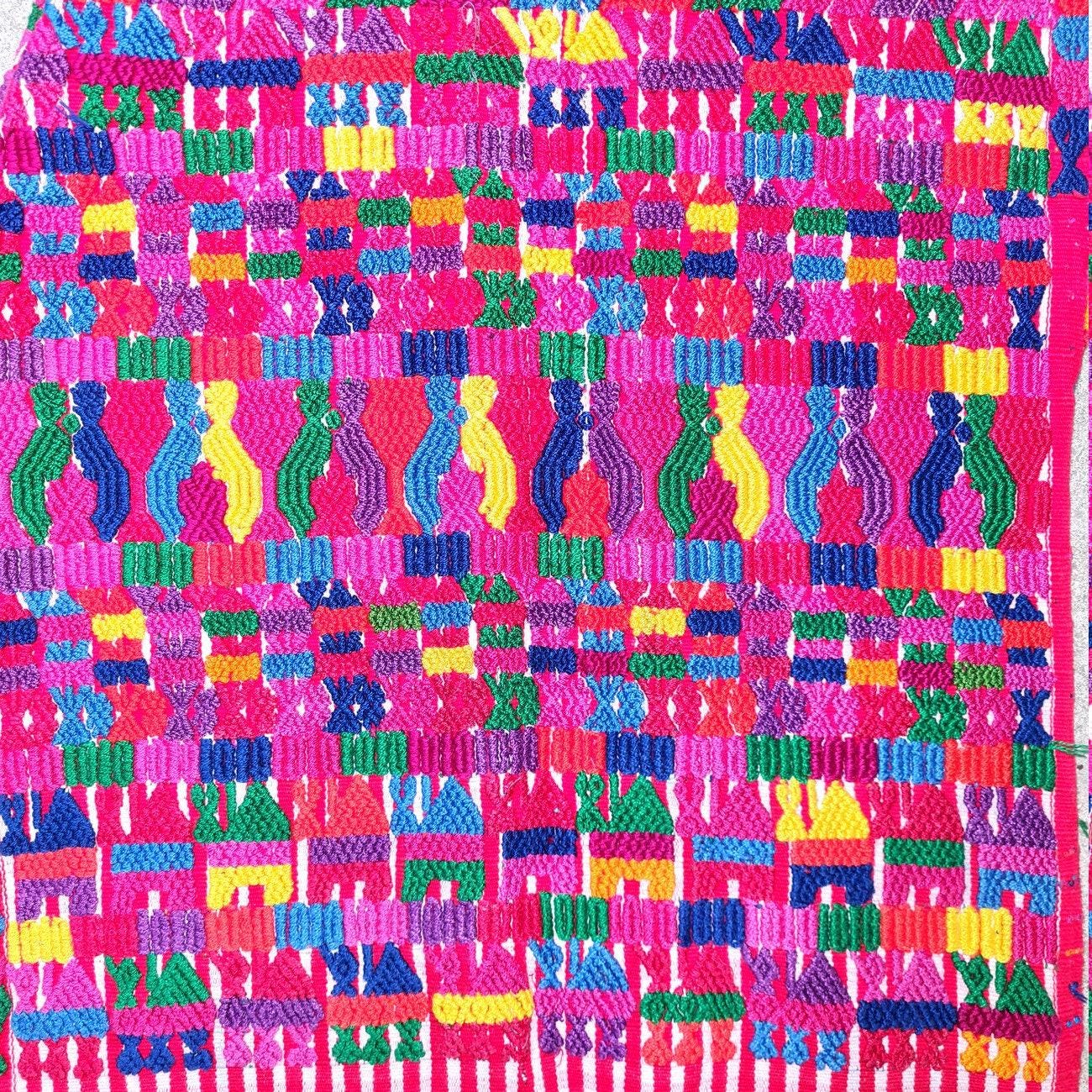Vintage Guatemalan unique handmade weaved cotton -San Pedro Sacatepéquez huipil-