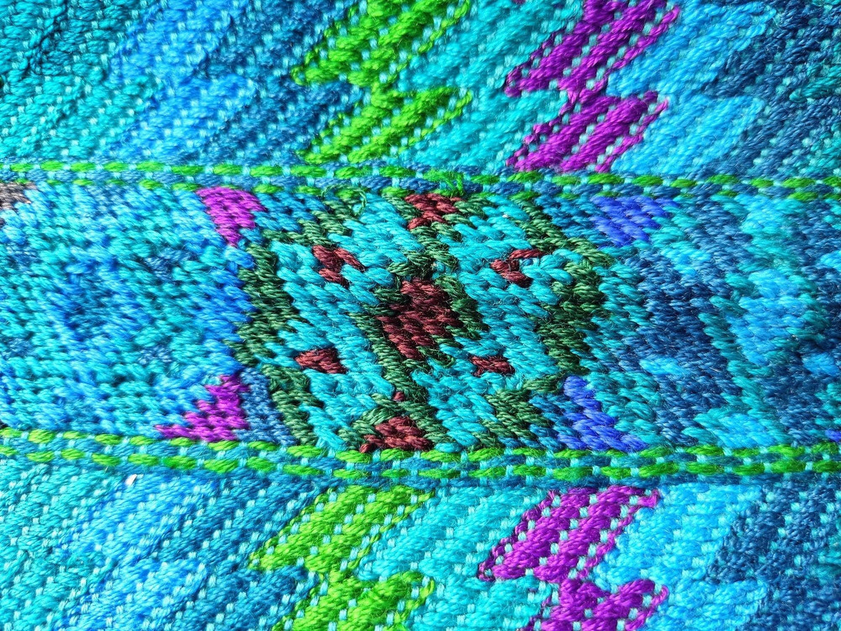 Vintage San Antonio Palopo Huipil Embroidery Geometric Pattern Cotton TAPESTRY And BLOUSE - Home Wall Decor Floral Wall Hanging Blouse